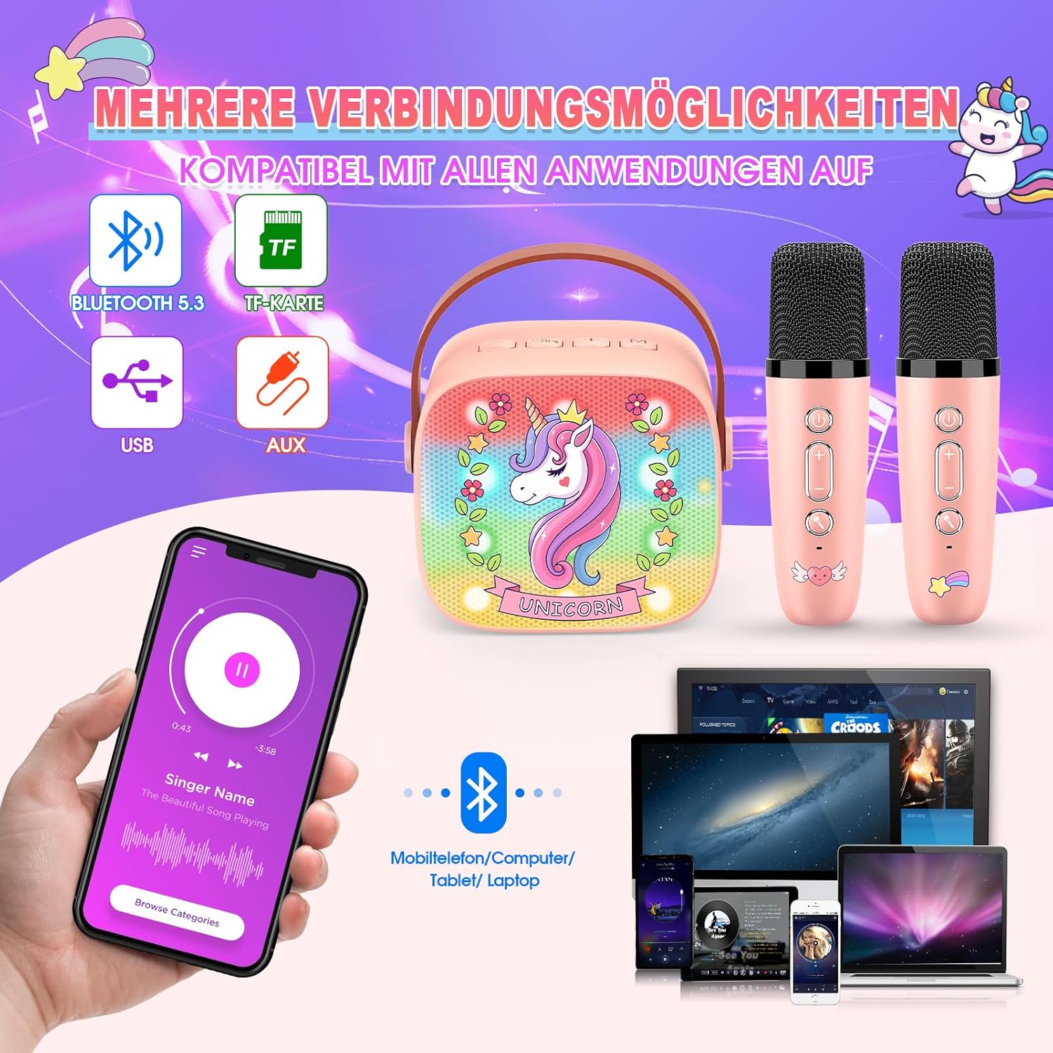 Thumbnail 1 de Dislocati Karaoke Maschine 2 Mikrofone 🎤