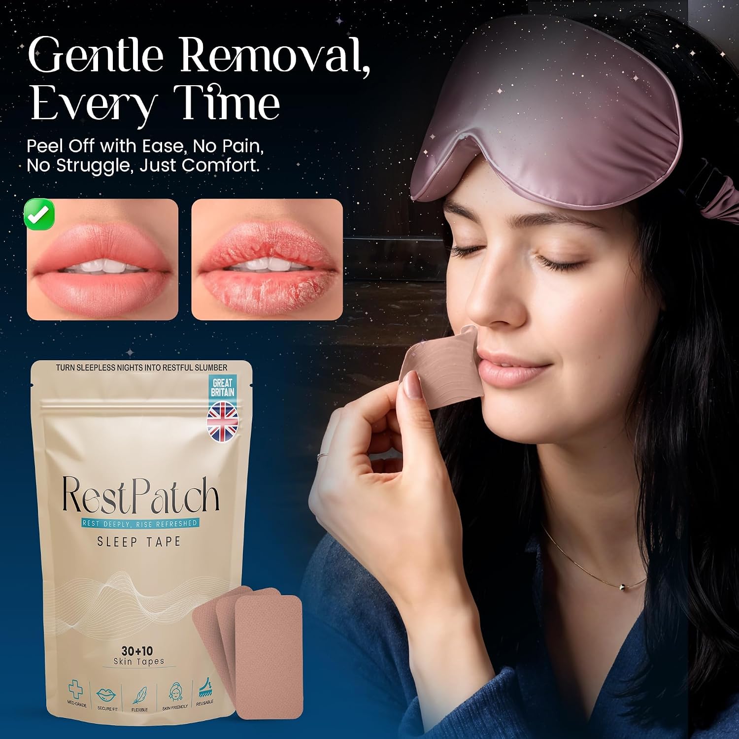 Detalle 2 de Rest Patch Mouth Tape 40 sleep tracker