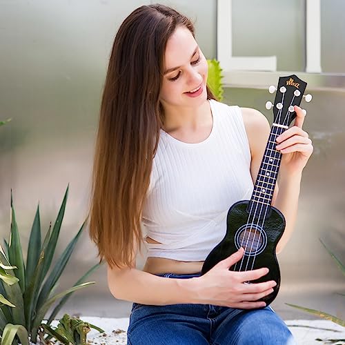 Thumbnail 5 de Winzz Ukelele Soprano Starter Kit para Principiante en Negro – Incluye funda, afinador y más