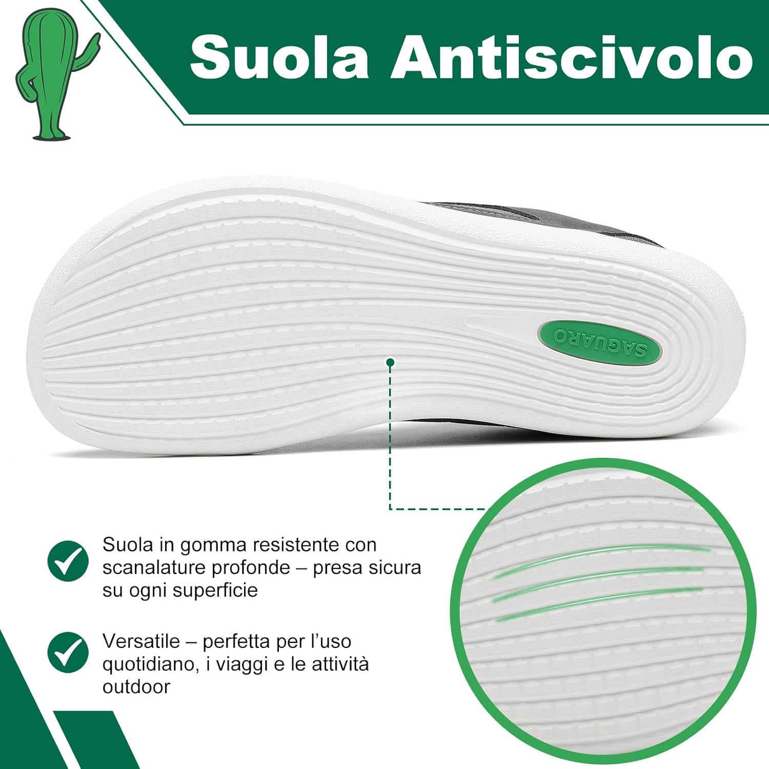 Thumbnail 3 de SAGUARO Unisex Scarpe Barefoot minimaliste con Punta Larga – Zero Drop, Suola Antiscivolo, Gr.36-46