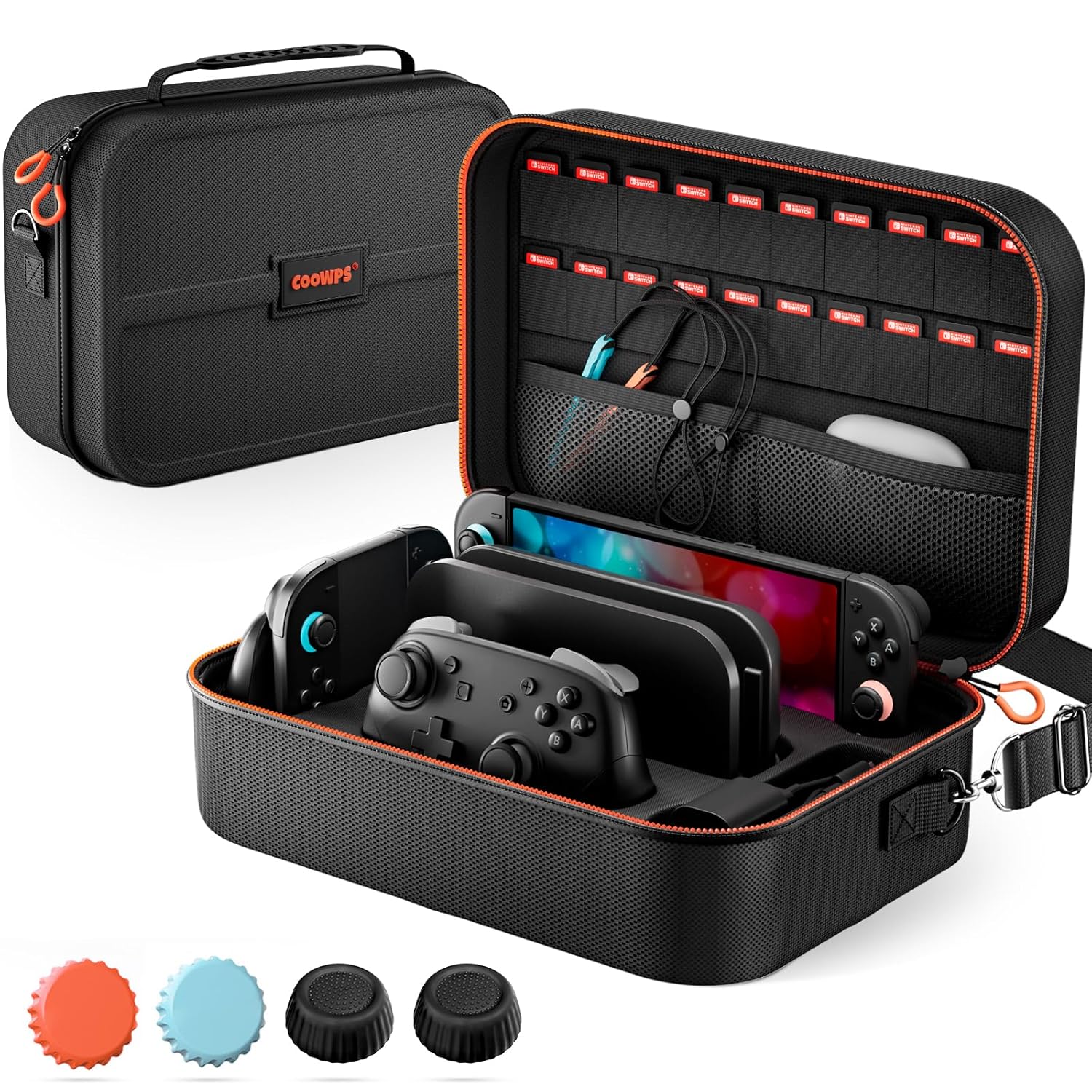 Detalle de COOWPS Switch 2 2025 Travel Case 20-slot