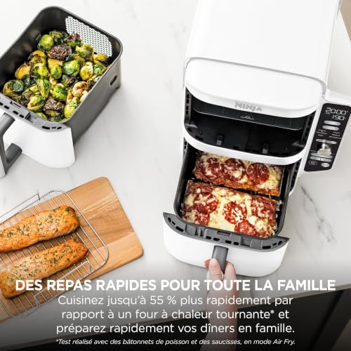 Thumbnail 9 de Ninja Double Stack XL Air Fryer: Friteuse sans huile verticale 9,5 L, blanc