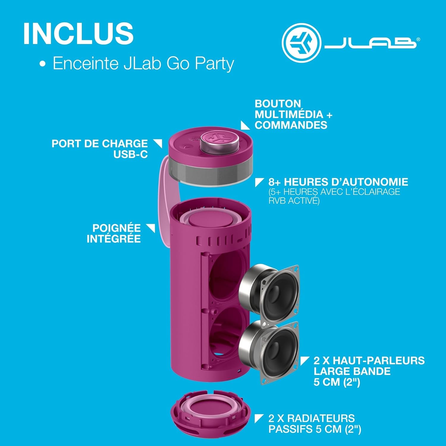 Thumbnail 6 de JLab Go Party enceinte Bluetooth, 10 W