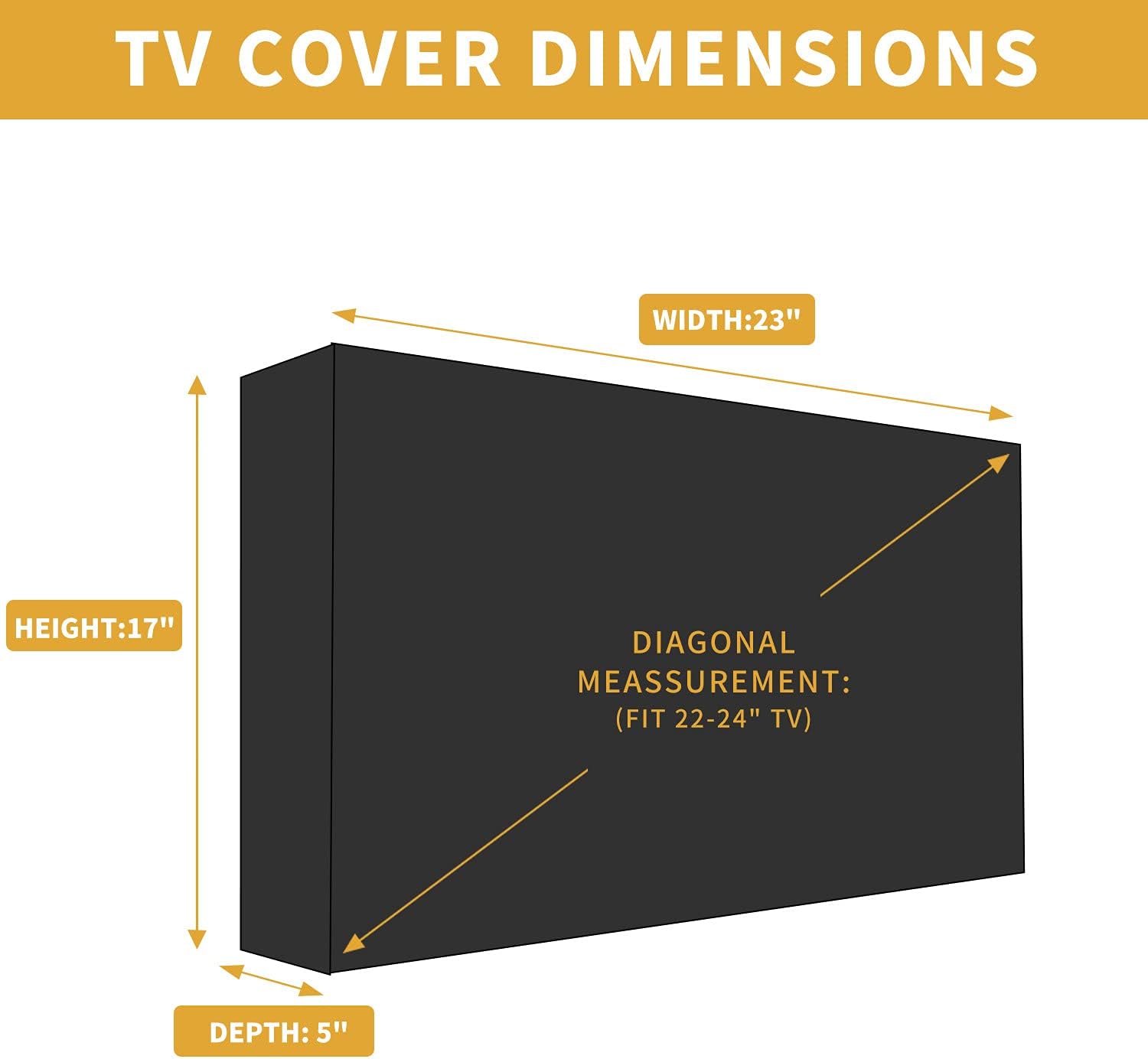 Thumbnail 6 de Outdoor TV Cover for 58 to 60 inch LCD/LED TVs (60 inch, Dark Gray) — Waterproof, Weatherproof, Dust-Proof