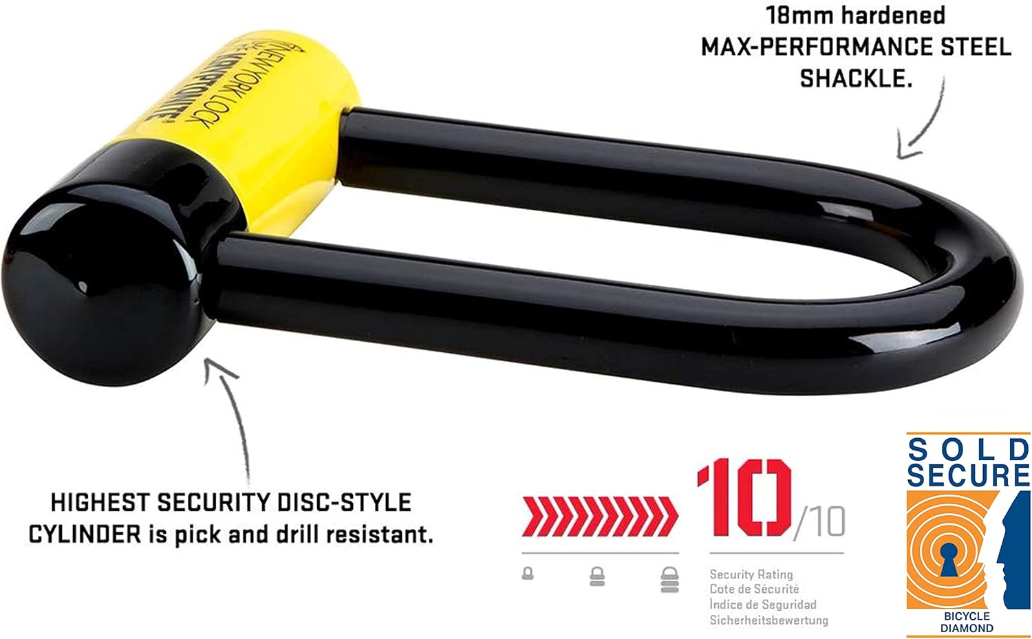 Detalle de Kryptonite New York Fahgettaboutit Mini Bike U-Lock with 18mm shackle