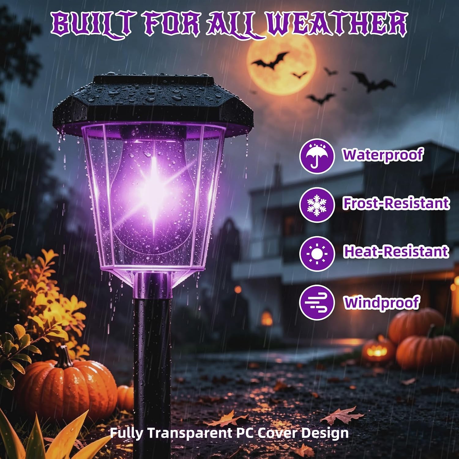 Thumbnail 4 de Ruboliy 16-Pack Purple Solar Halloween Pathway Lights, Waterproof LED Yard Decor