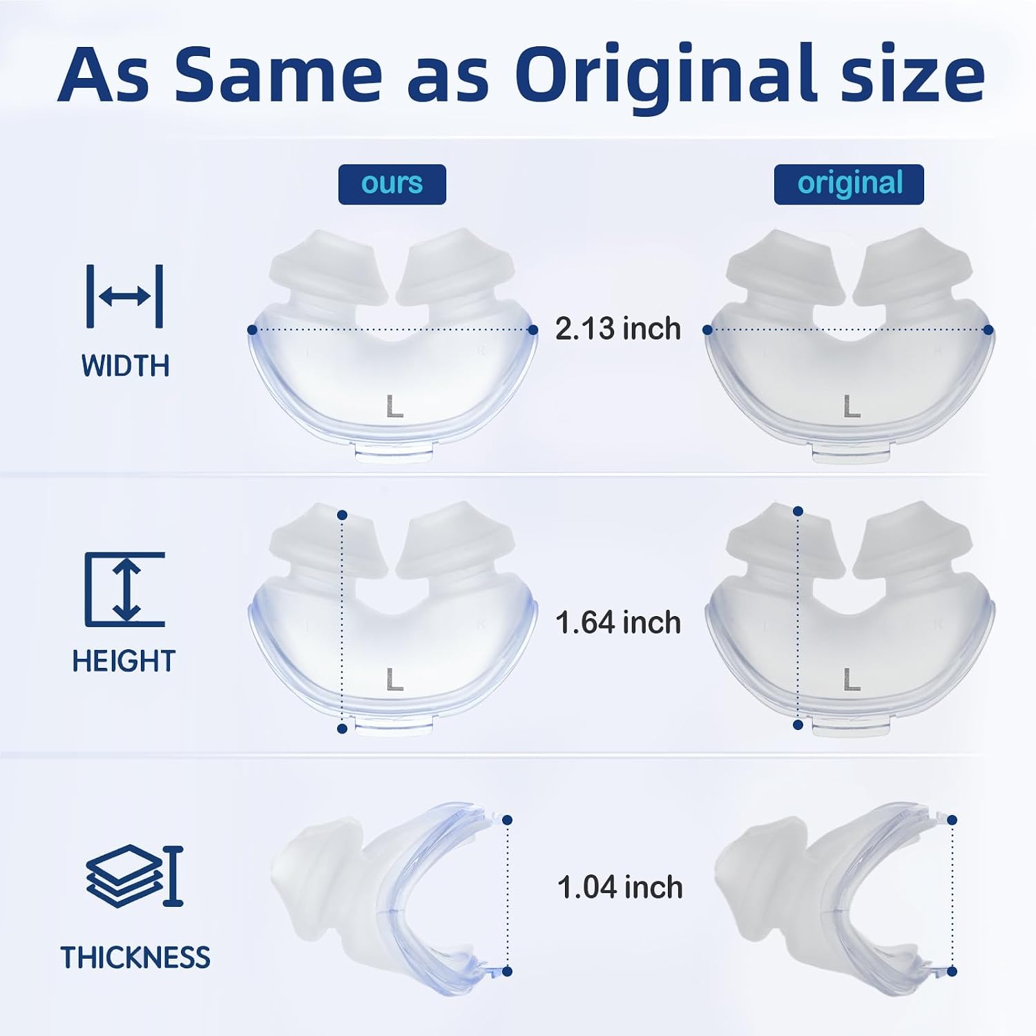 Detalle de CUORD YTH-P10L-NEW Nasal Pillow Cushion for AirFit P10, Large, 2-Pack