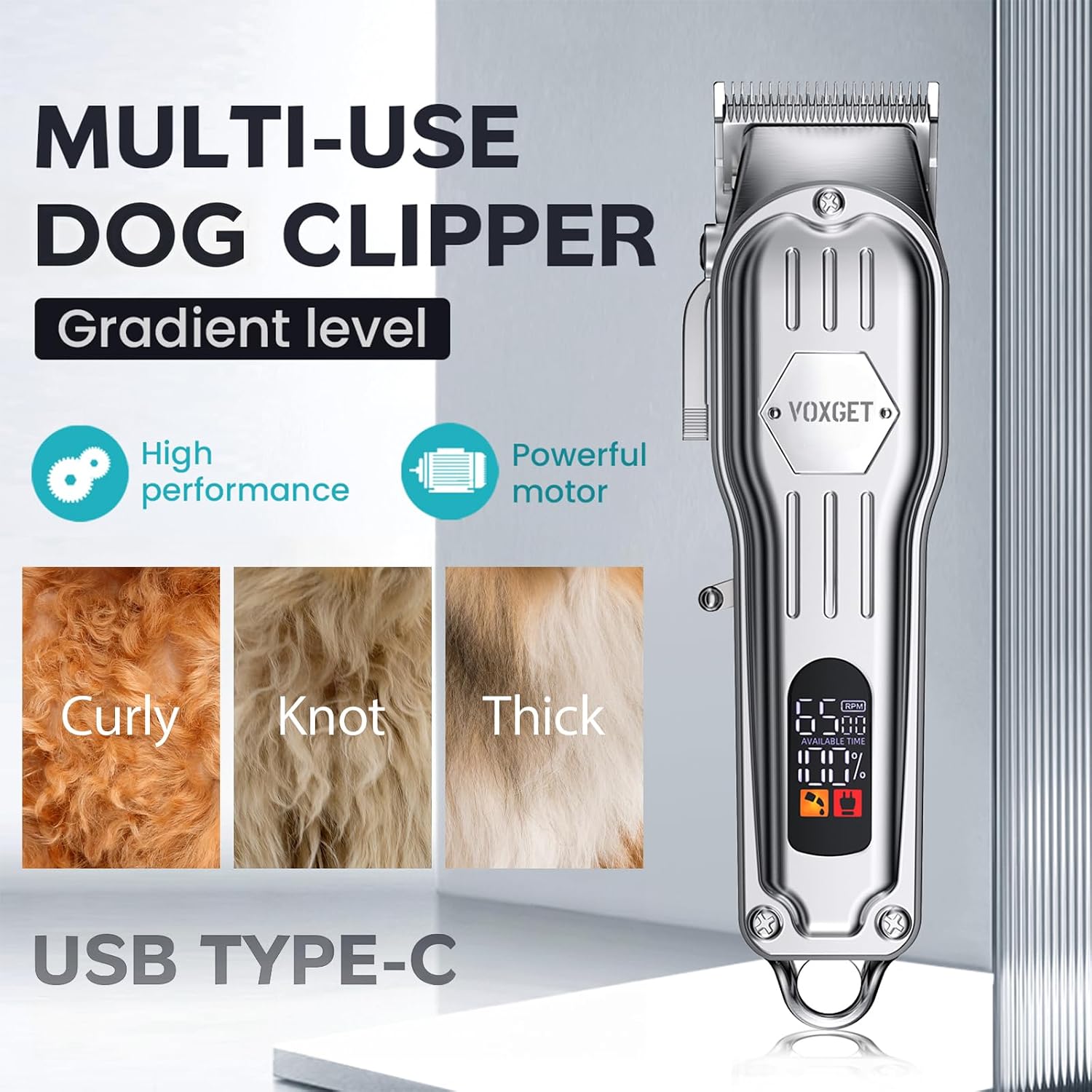 Detalle 2 de VOXGET Dog Clippers with 10 Guide Combs