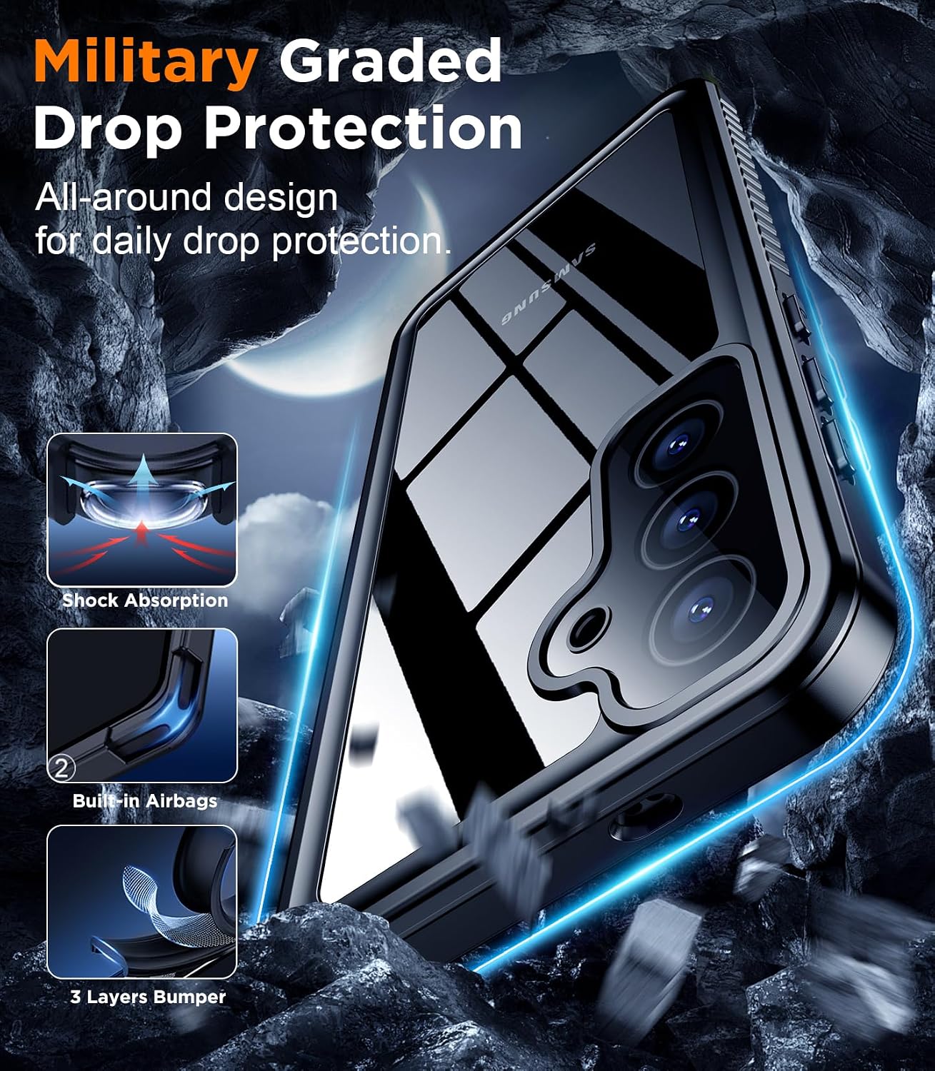 Thumbnail 2 de Temdan Samsung Galaxy S25 FE Waterproof Case 6.7"