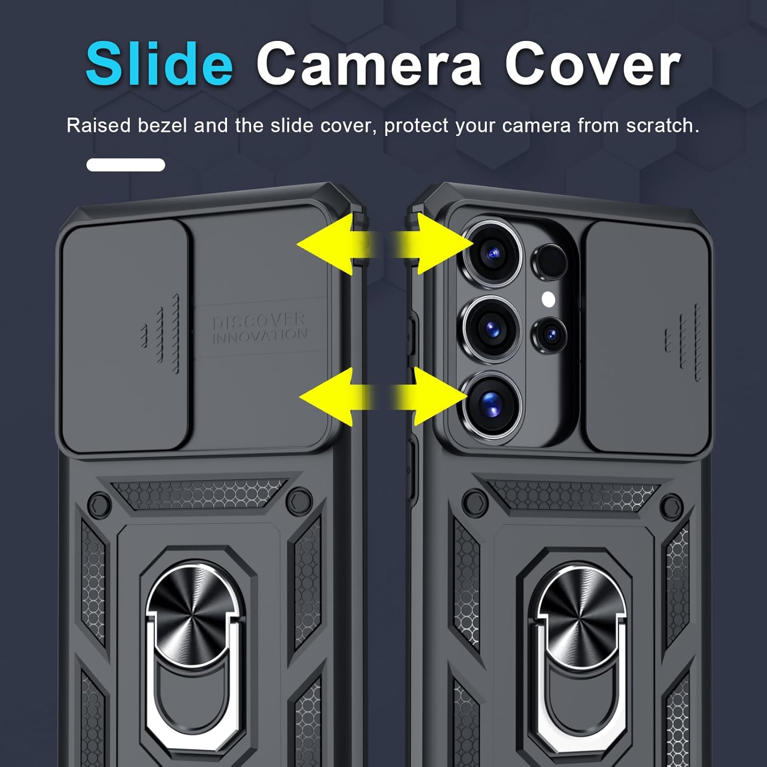 Thumbnail 2 de Janmitta Heavy-Duty Galaxy S26 Ultra Case with Sliding Camera Lens Cover, Screen Protector & 360° Metal Kickstand (2026 Black)