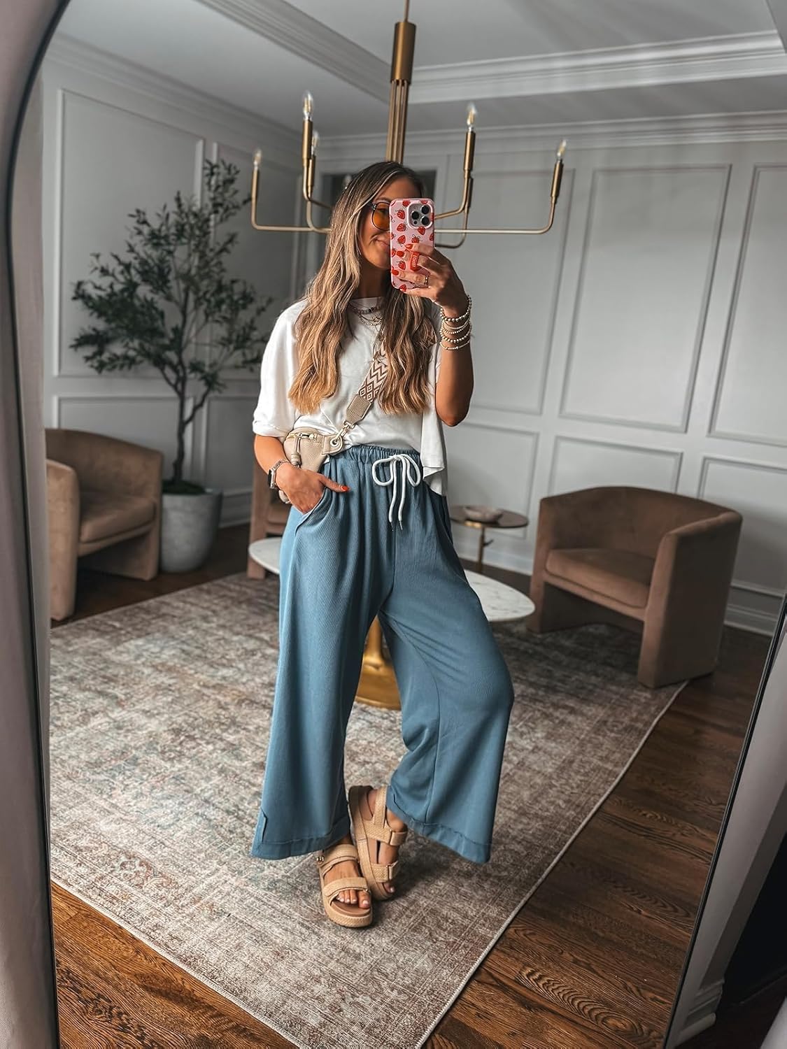 Thumbnail 4 de Athlisan Women's Baggy Wide Leg Palazzo Pants with Pockets