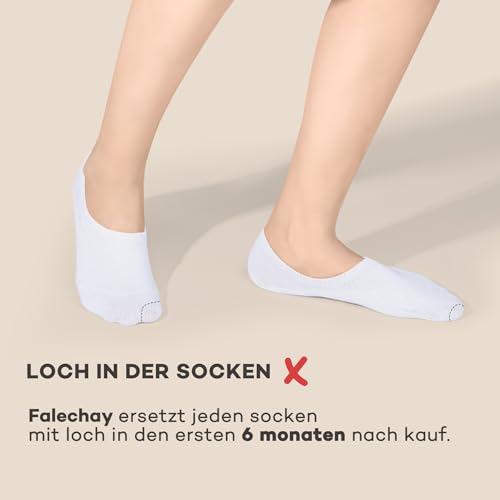 Detalle de Falechay Sneaker-Socken Damen/Herren 8 Paar Füßlinge – unsichtbar, rutschfest, atmungsaktiv