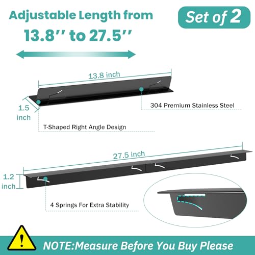 Thumbnail 2 de LIFFEE Stove Gap Covers 2PCS — Stainless Steel Gap Filler (13.8'' to 27.5'')