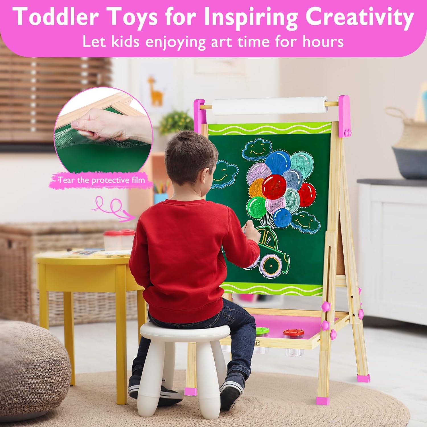Detalle 1 de Adjustable Wooden Kids' Easel