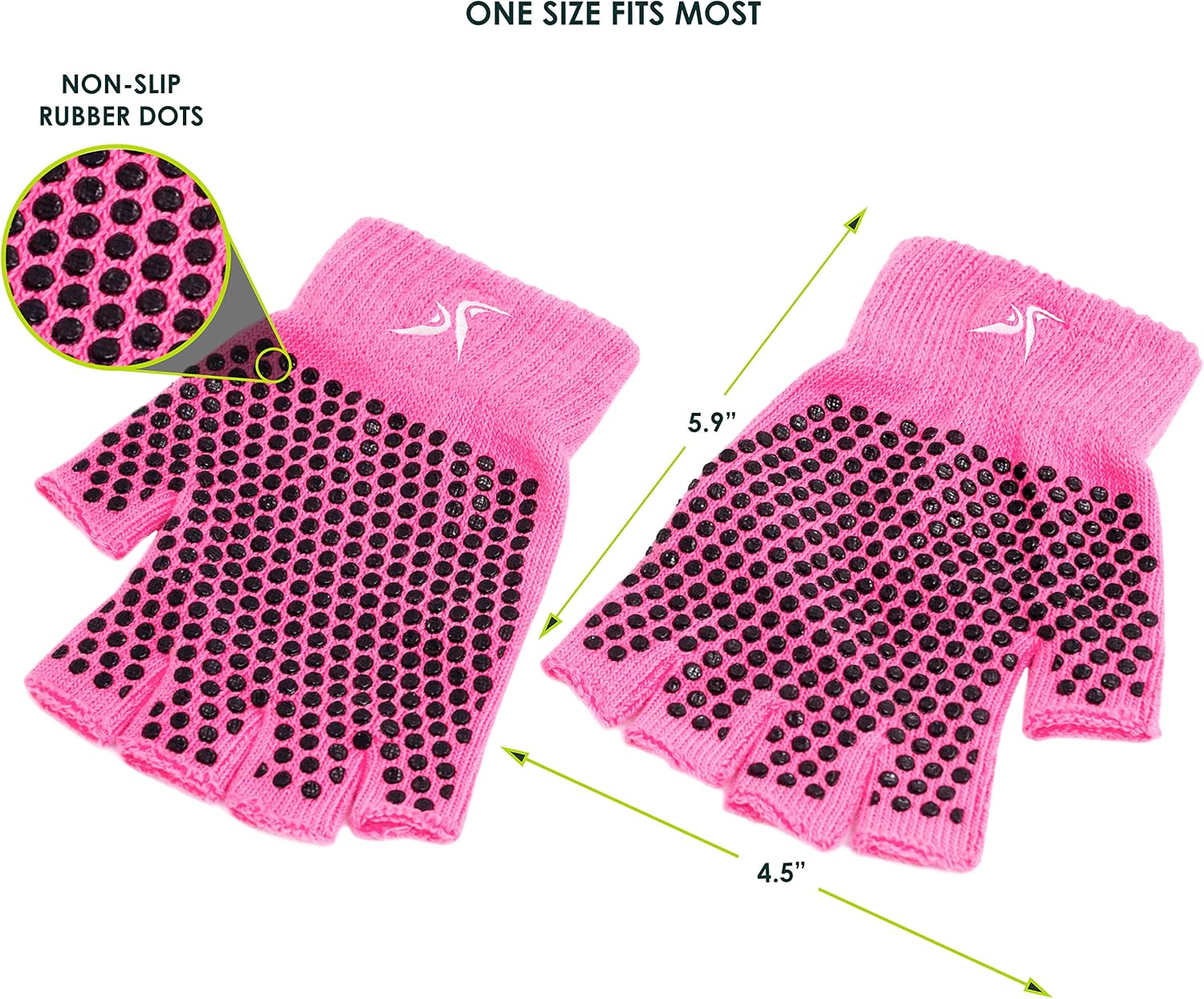 Detalle de ProSource Fit Grippy Gants de Yoga – Design fermé sans doigts, taille unique, gris