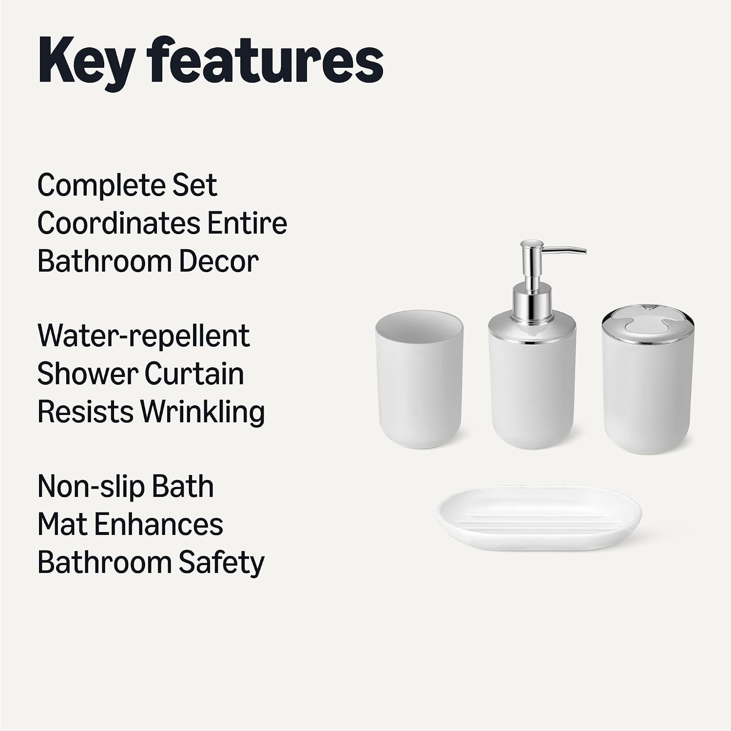 Thumbnail 1 de Amazon Basics Bathroom Accessory Set 183x183 cm