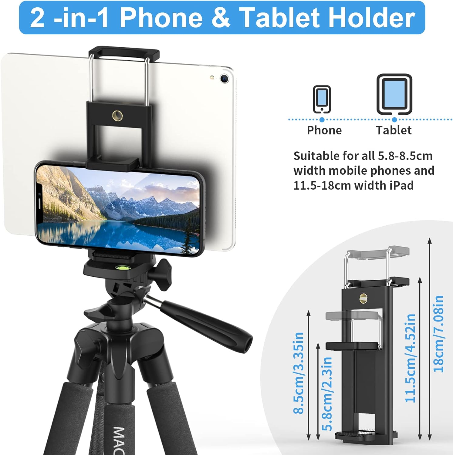 Thumbnail 2 de Phone Tripod 165cm lightweight tripod
