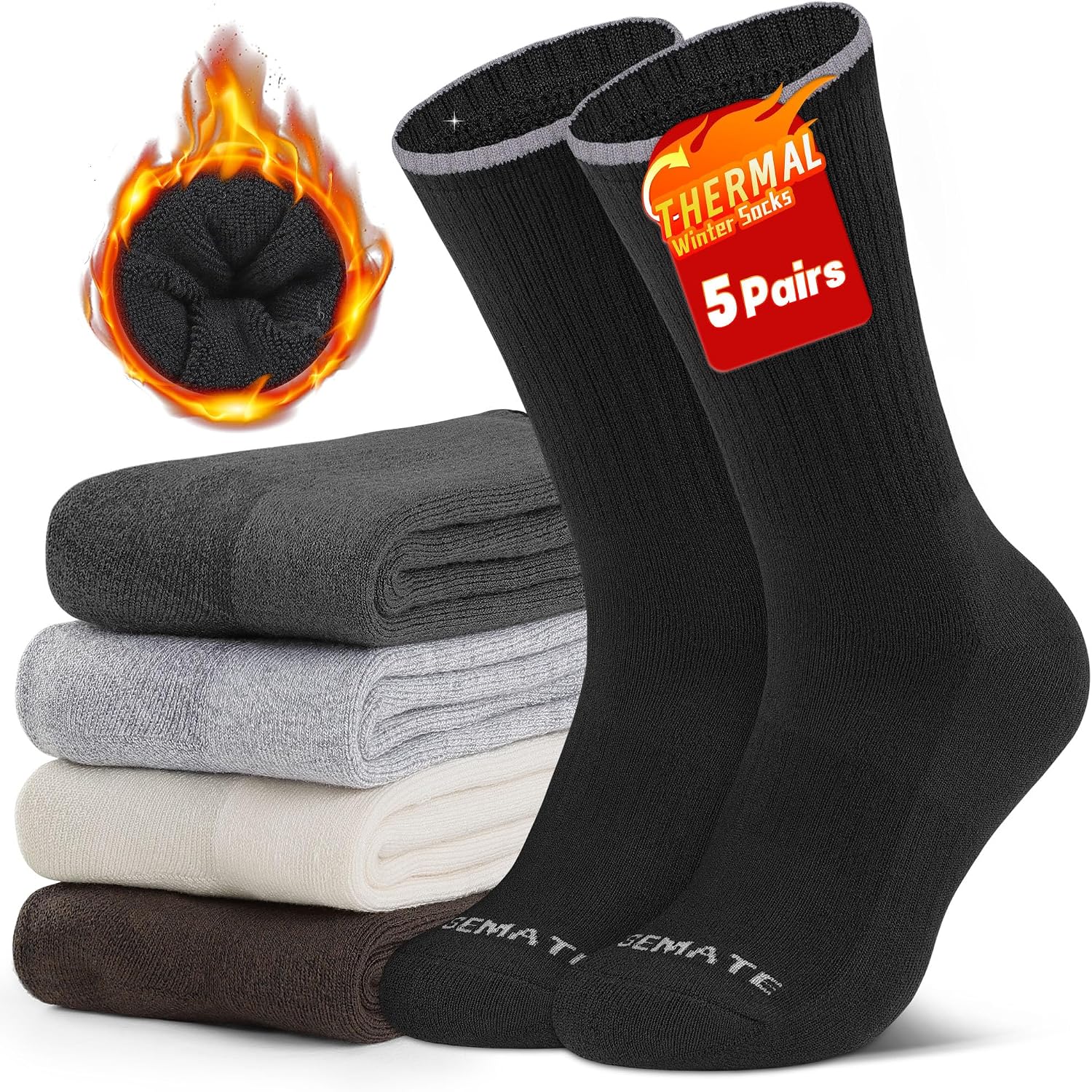 Thumbnail 6 de CLOSEMATE 5 paires chaussettes thermiques 39-50