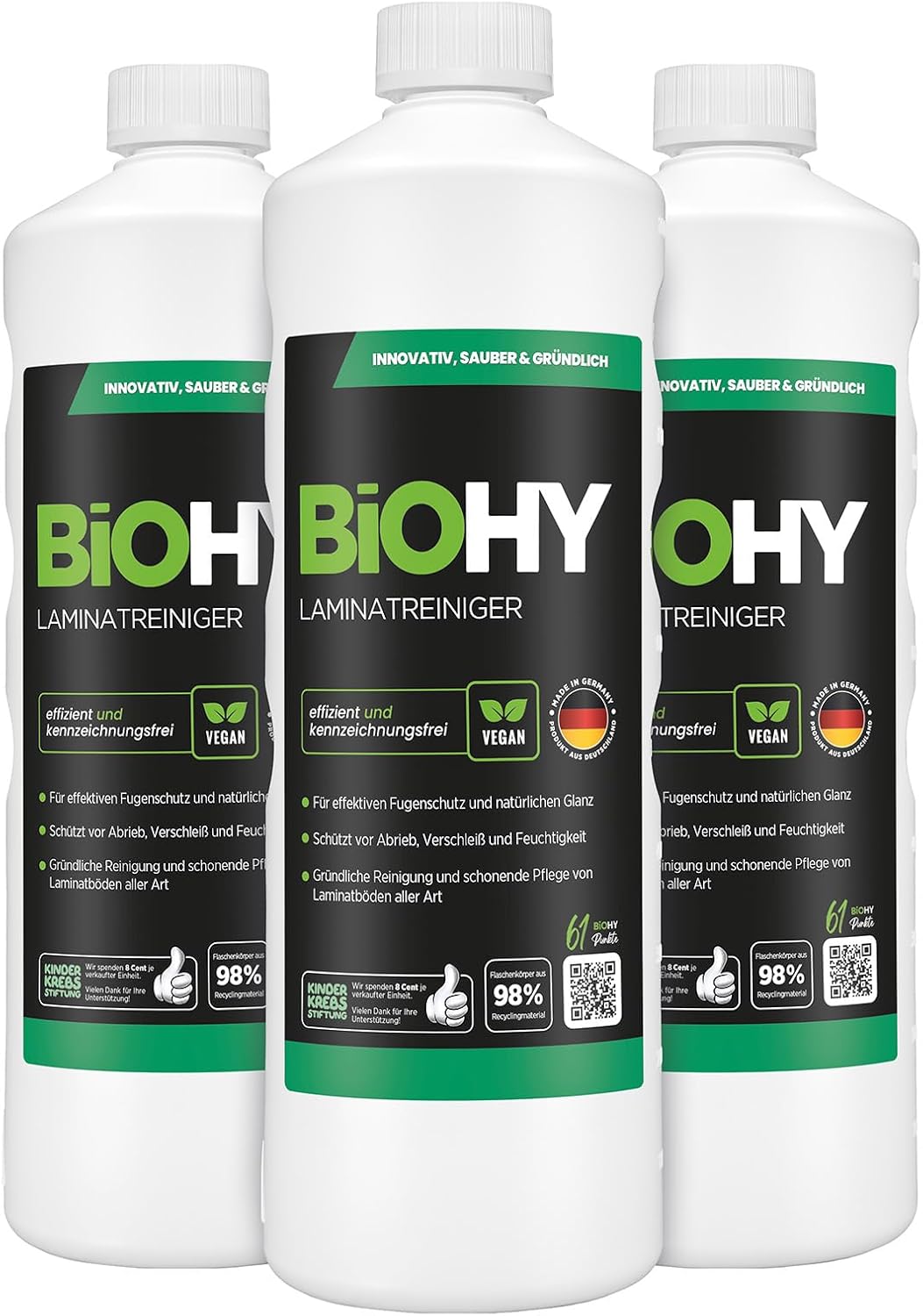 Detalle de BIOHY laminaatreiniger, 3 x 1 l met aangepaste tensiden