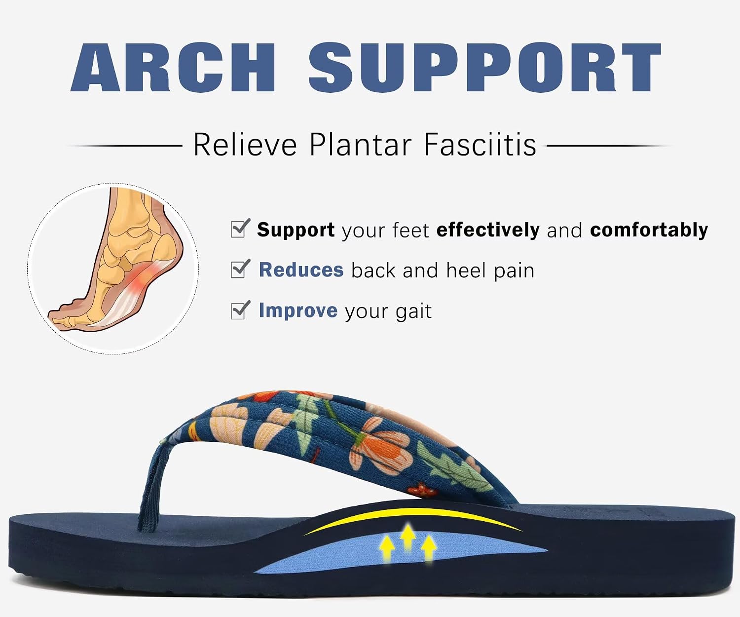 Thumbnail 4 de KuaiLu Women's Arch Support Flip Flops: Cushioned Comfort for All-Day Wear