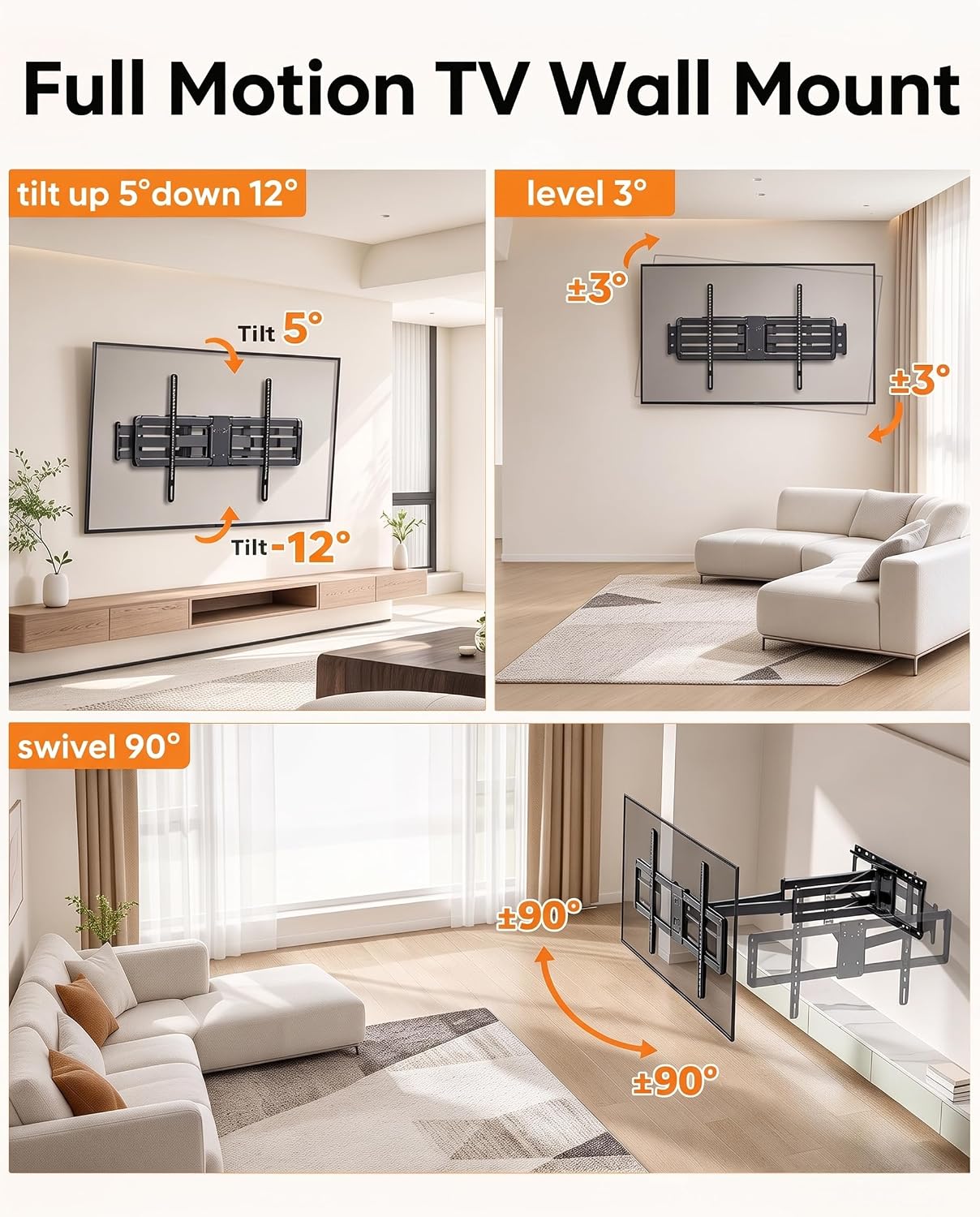 Thumbnail 6 de WHYFONE full-motion TV wall mount, 43-inch extension