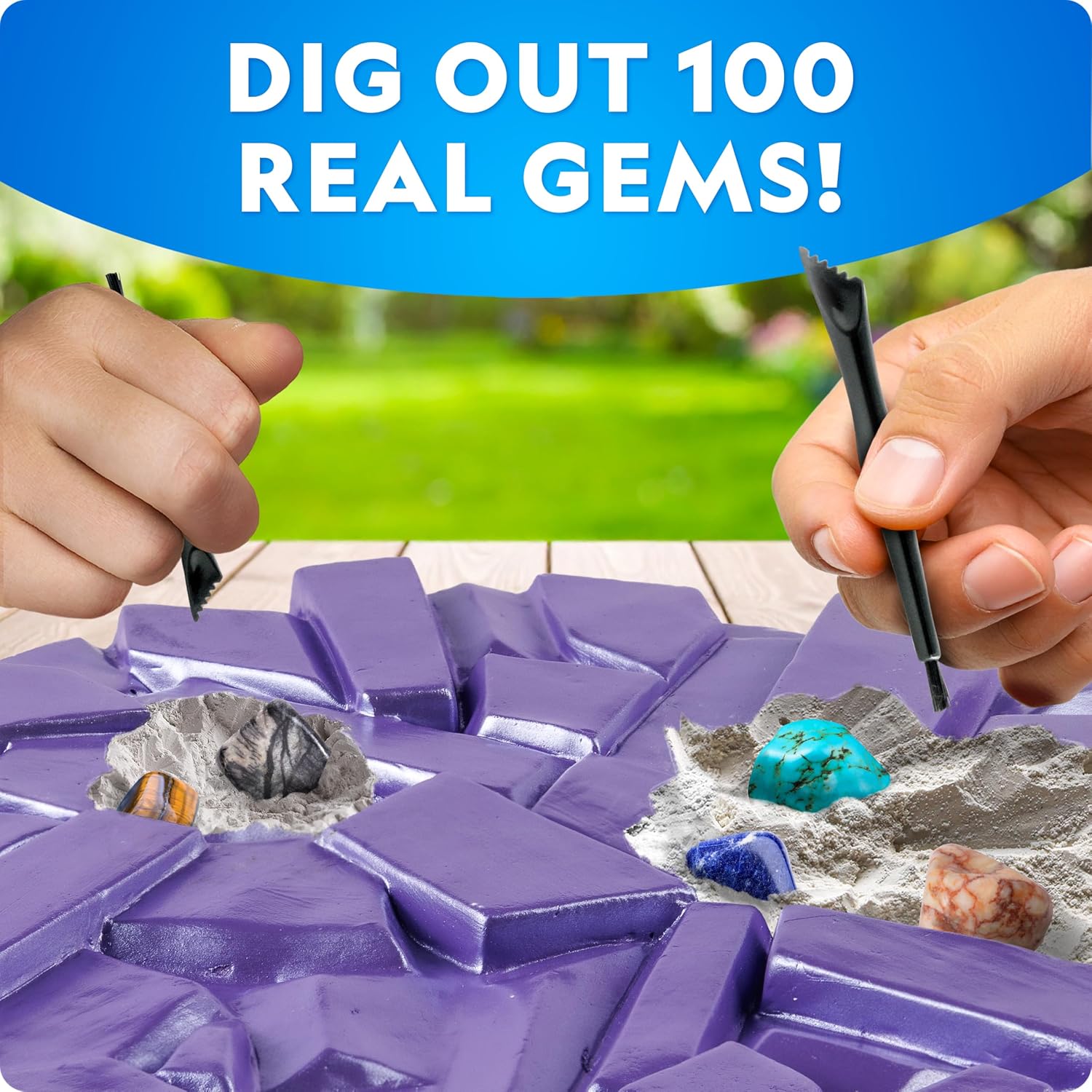 Thumbnail 1 de NATIONAL GEOGRAPHIC Gigantic Gemstone Dig Kit – 100 Real Gemstones Excavated from a Giant Brick