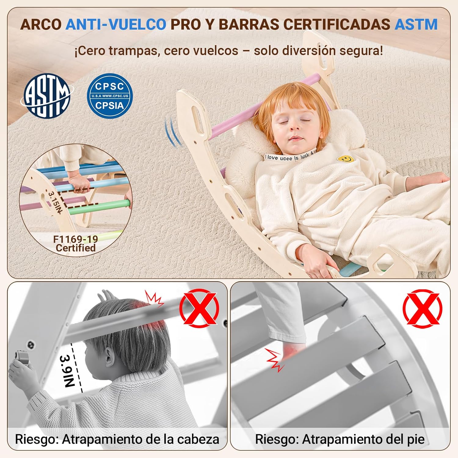 Thumbnail 3 de COSYLAND 8 en 1 Triángulo de Escalada Montessori