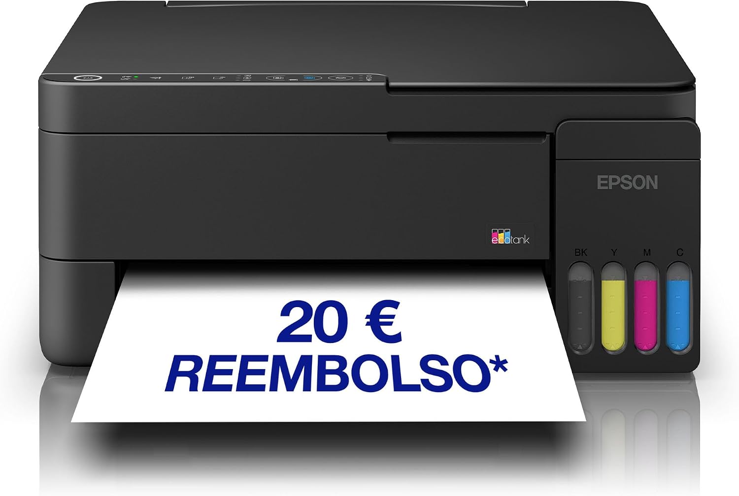 Detalle de Epson EcoTank ET-2912: impresión completa en casa con tinta incluida y conectividad Wi‑Fi