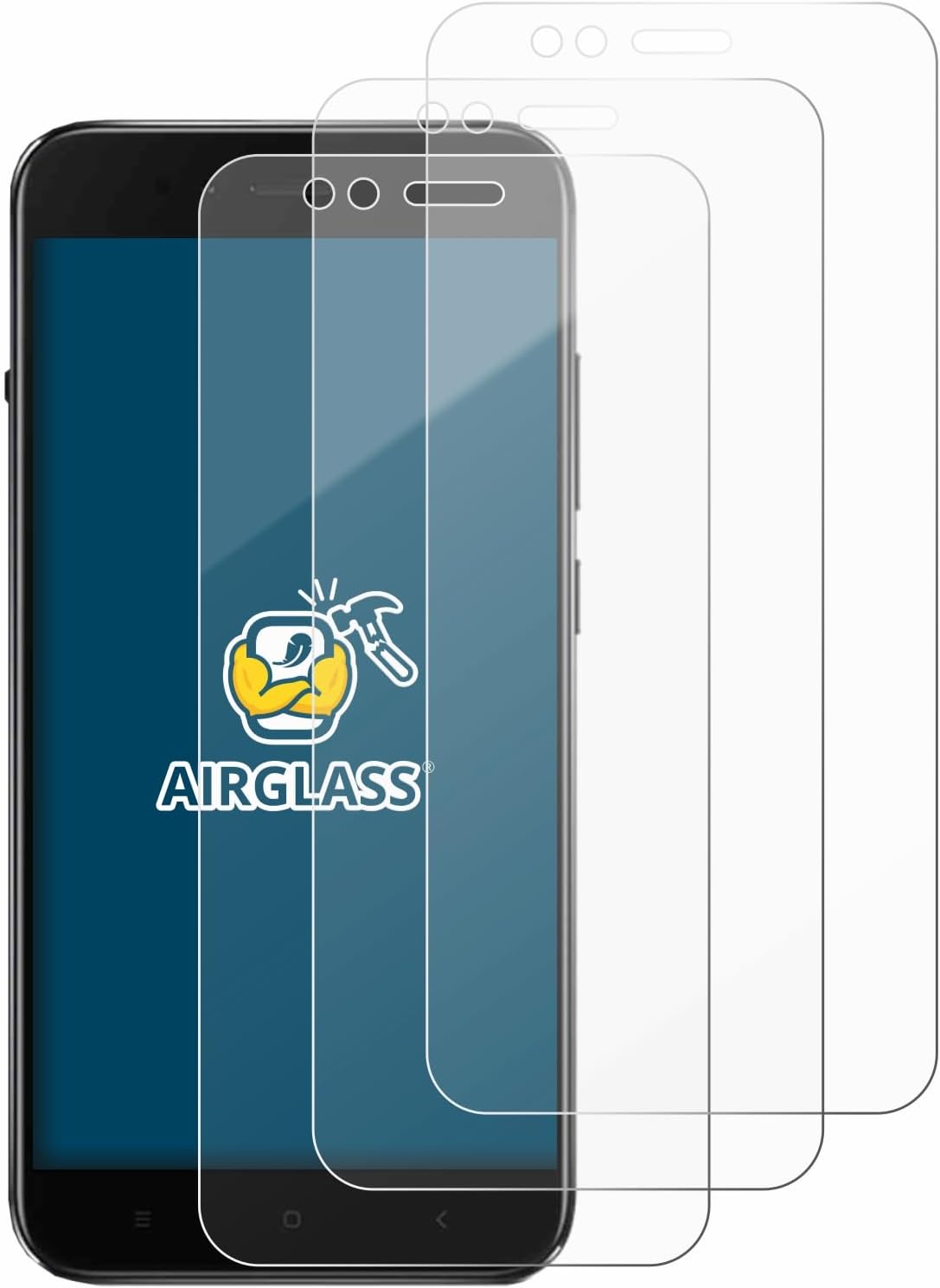 Detalle 2 de brotect Pellicola Protettiva Vetro per Xiaomi Mi A1 – Kit 3 Pezzi, Durezza 9H, AirGlass