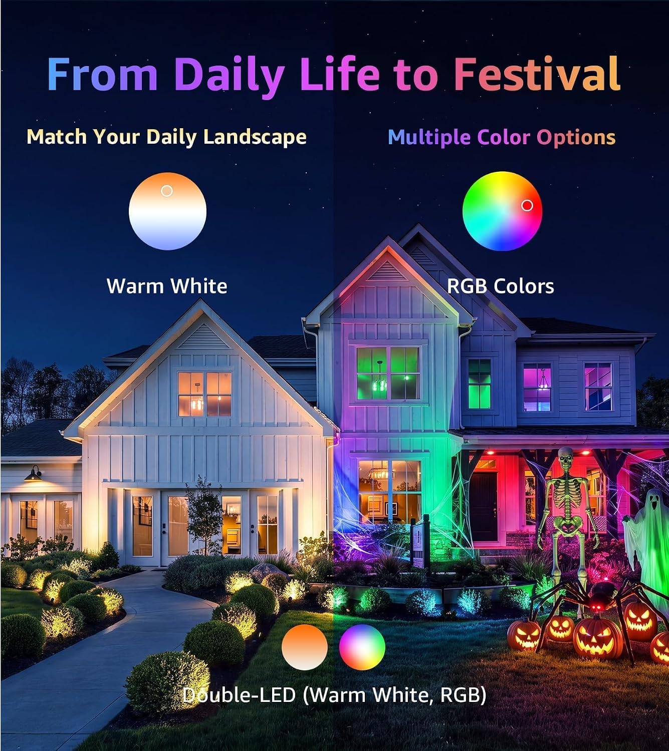 Thumbnail 6 de SUNVIE RR62JGOEX8 RGB Outdoor LED Spotlights, 12W 4-Pack, 16 Colors
