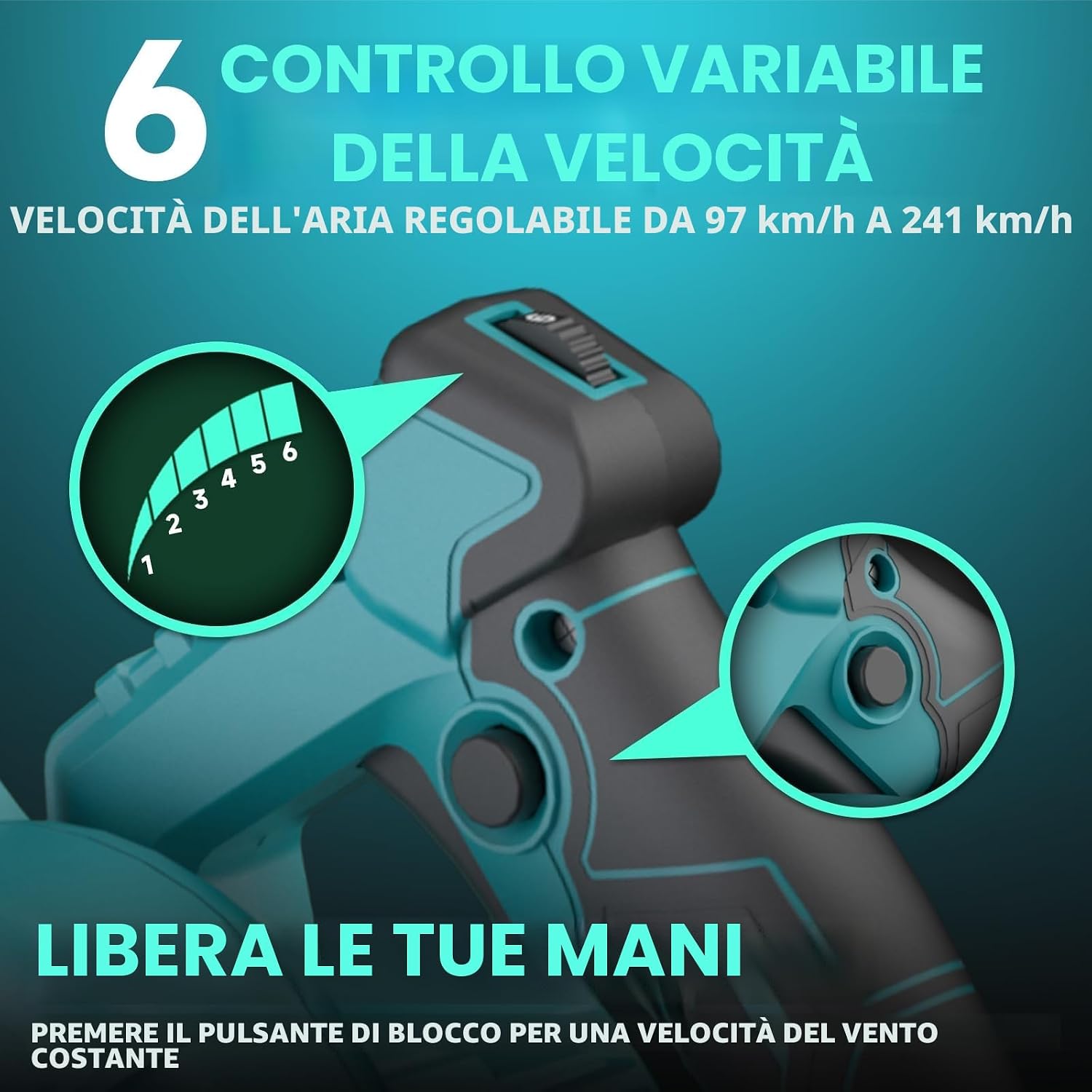 Detalle 2 de PULITUO Soffiatore a batteria 257 km/h
