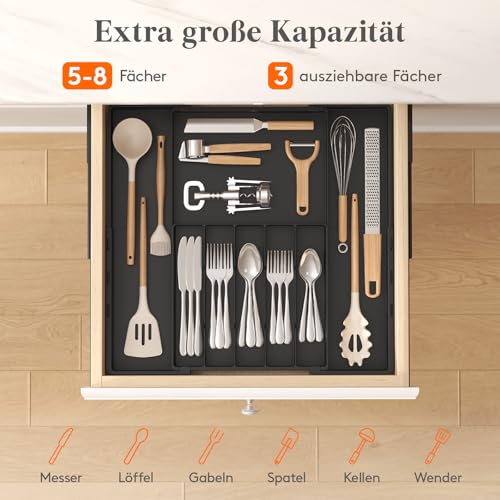 Thumbnail 2 de Lifewit Besteckkasten für Schubladen – zweiseitig verstellbar aus Kunststoff