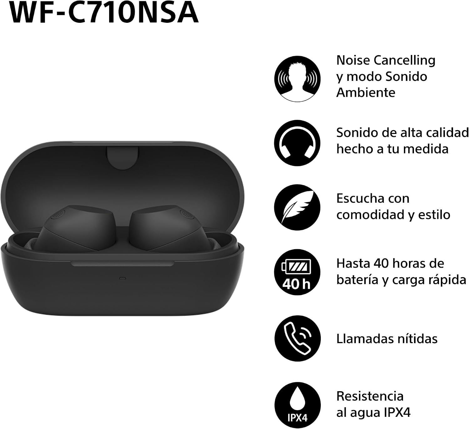 Detalle 2 de Sony WF-C710NSA Auriculares Inalámbricos con Cancelación de Ruido