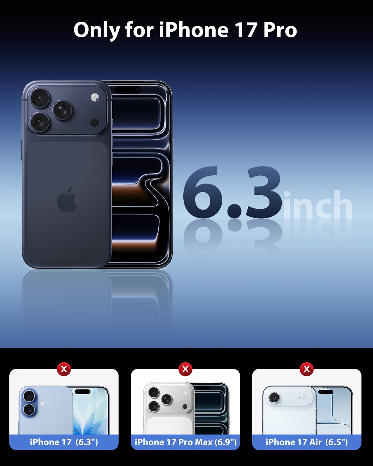 Thumbnail 1 de iPhone 17 Pro Mkeke Screen Protector 9H 3-Pack