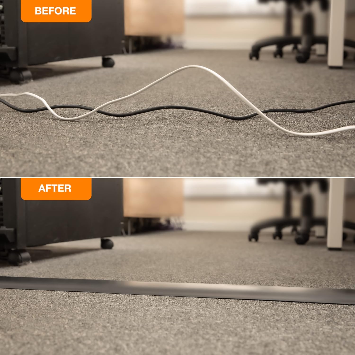 Thumbnail 3 de Deeba UK Medium Duty Floor Cable Cover Protector with Non-Slip Base & Cable Ties (4m)
