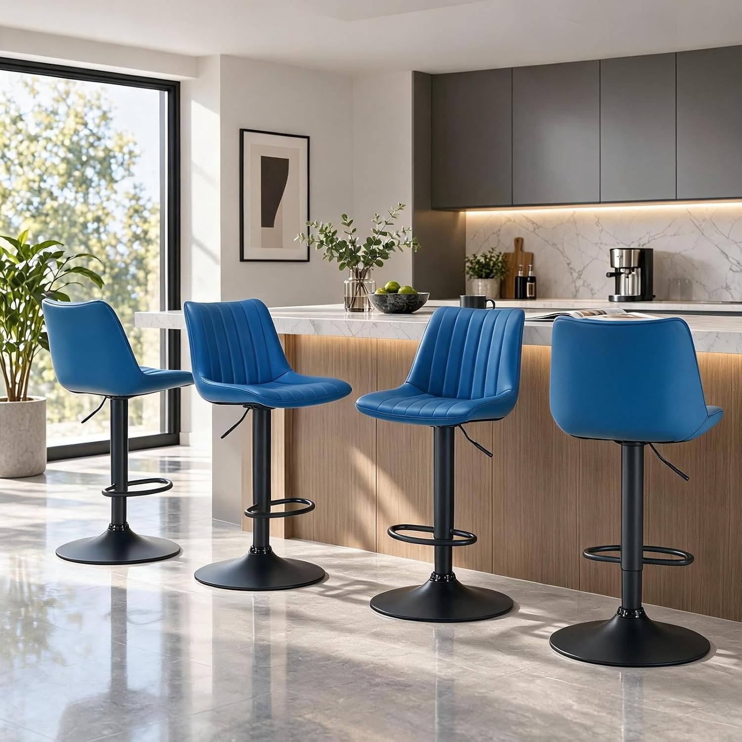 Detalle de PINIQUE Adjustable Bar Stools Set of 4