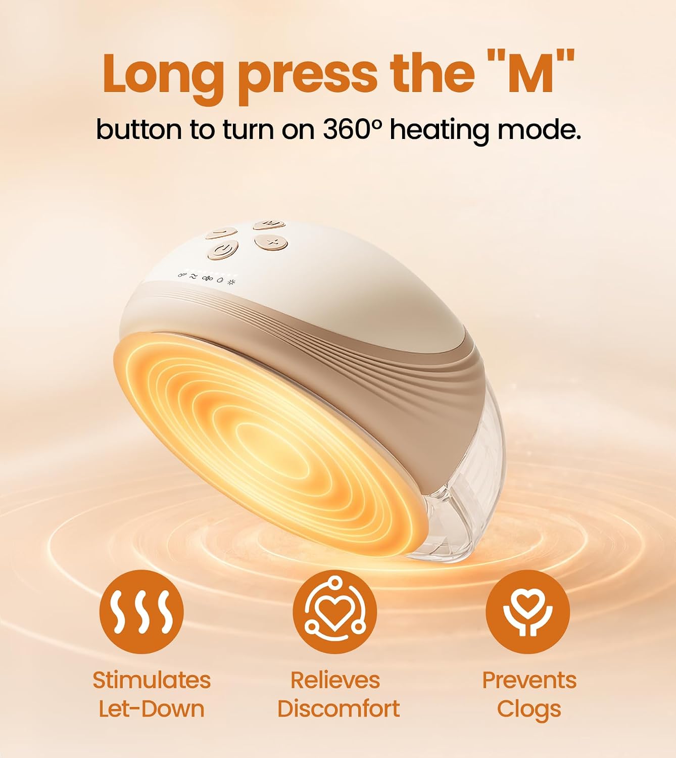 Detalle 2 de NCVI AM8161 Wearable Heated Breast Pump with 360° Heat and Adjustable Suction