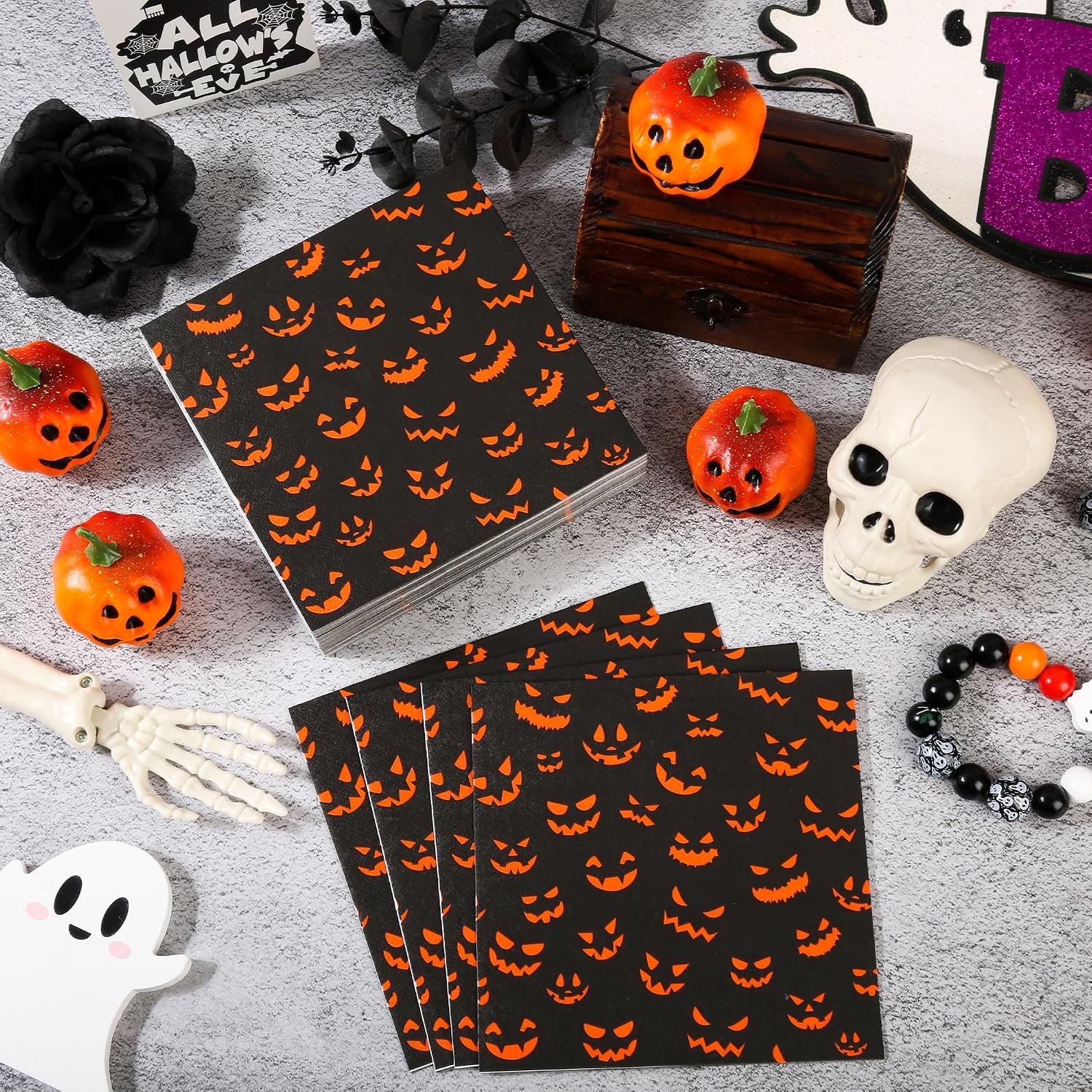 Detalle 2 de Halloween Paper Napkins, 6.5-Inch