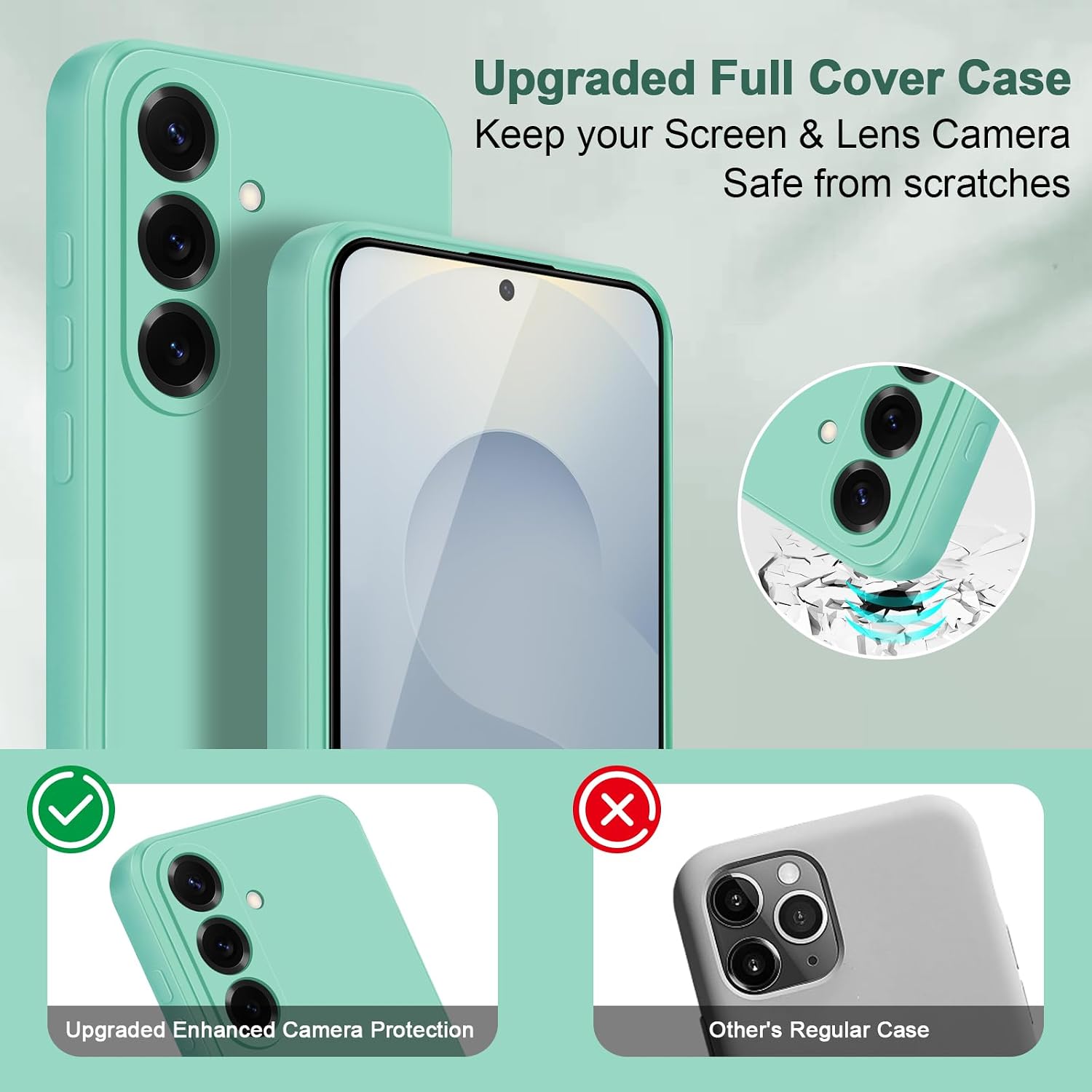 Detalle de Btstring Hülle für Samsung Galaxy S25 Plus – Hochwertiges Silikon Case in Matcha Grün