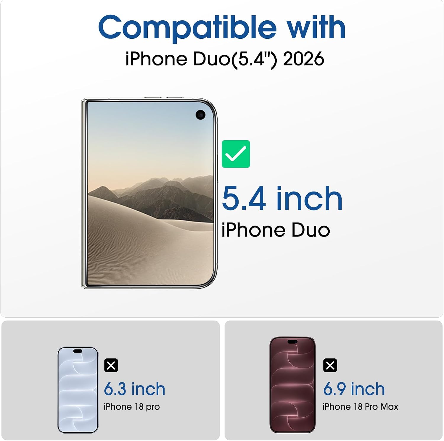 Thumbnail 1 de amFilm OneTouch OT-IPH18F iPhone Duo Screen Protector, 9H Tempered Glass