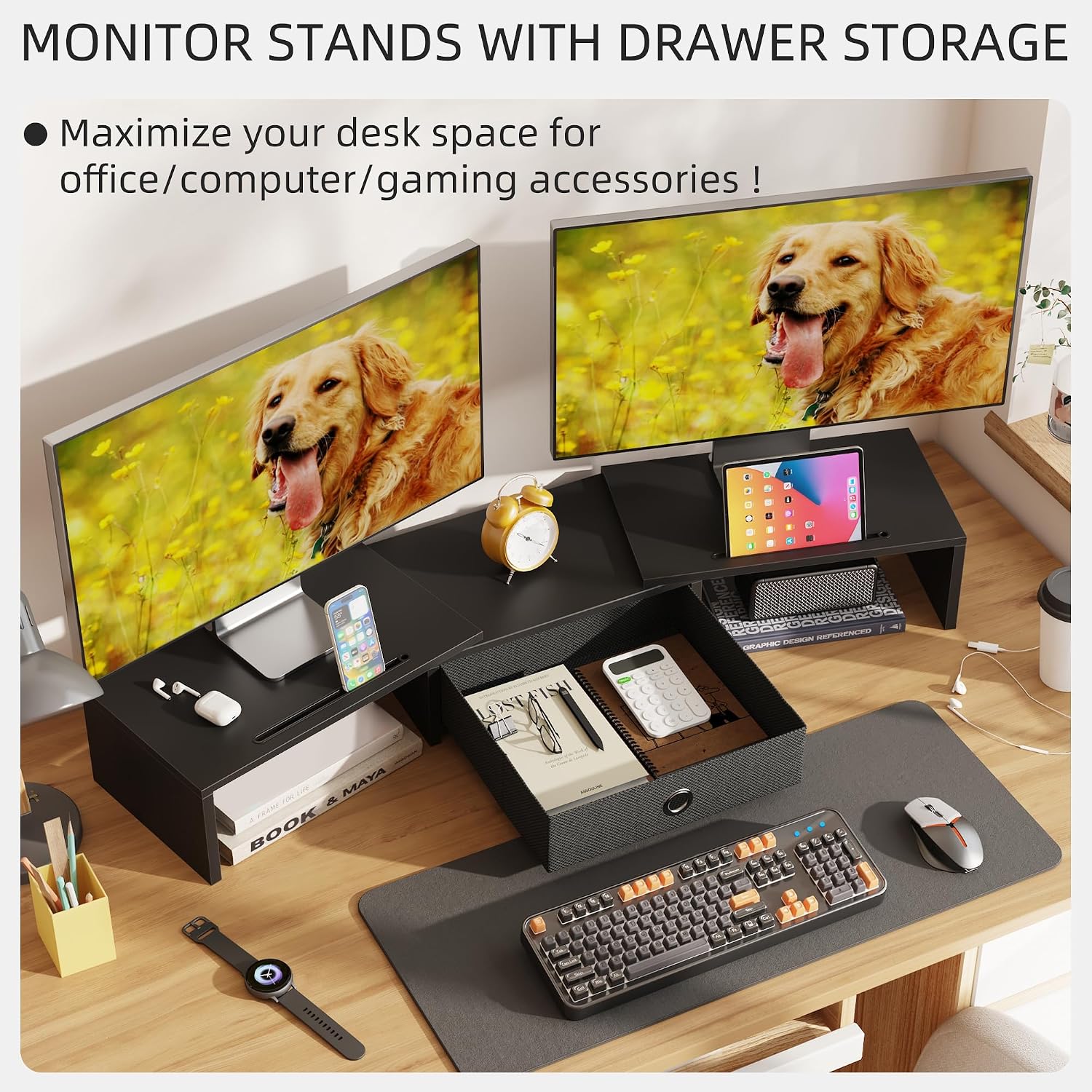 Detalle de OYRREU Monitorerhöhung 15,5 cm für 2 Monitore