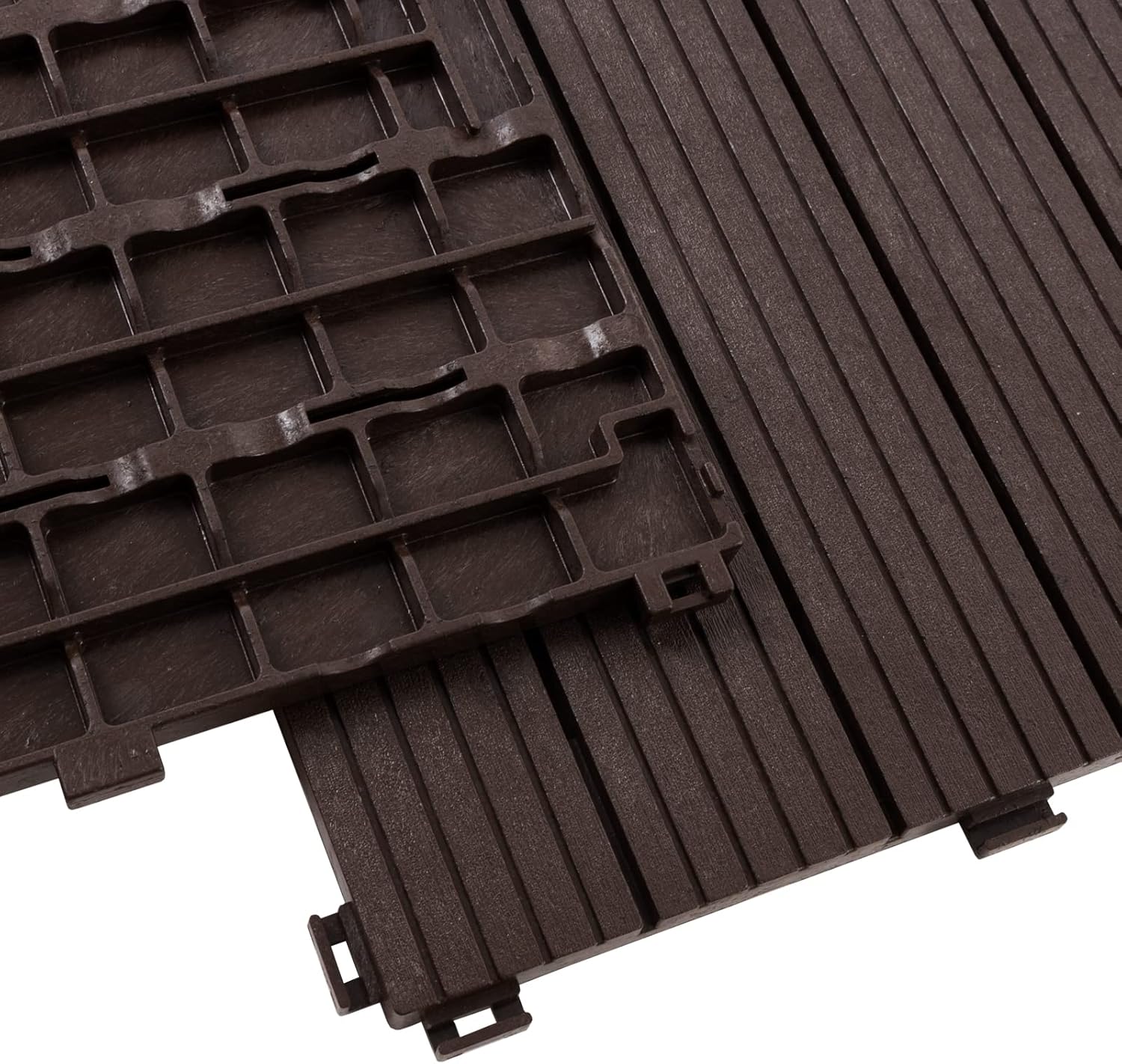 Thumbnail 2 de Floordirekt Fliesen 30x30 cm – wetterfeste Klickfliesen in Holzoptik, 2 m² (22 Stk.) für Balkon & Terrasse