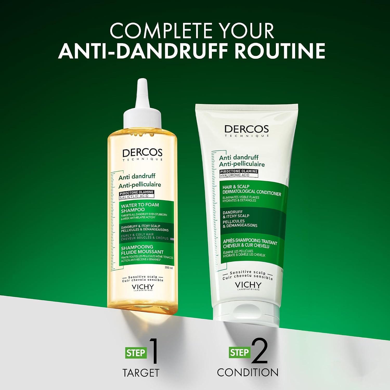 Thumbnail 6 de Vichy Dercos Anti-Dandruff Water to Foam Shampoo with Salicylic Acid (200ml) for Curly Hair