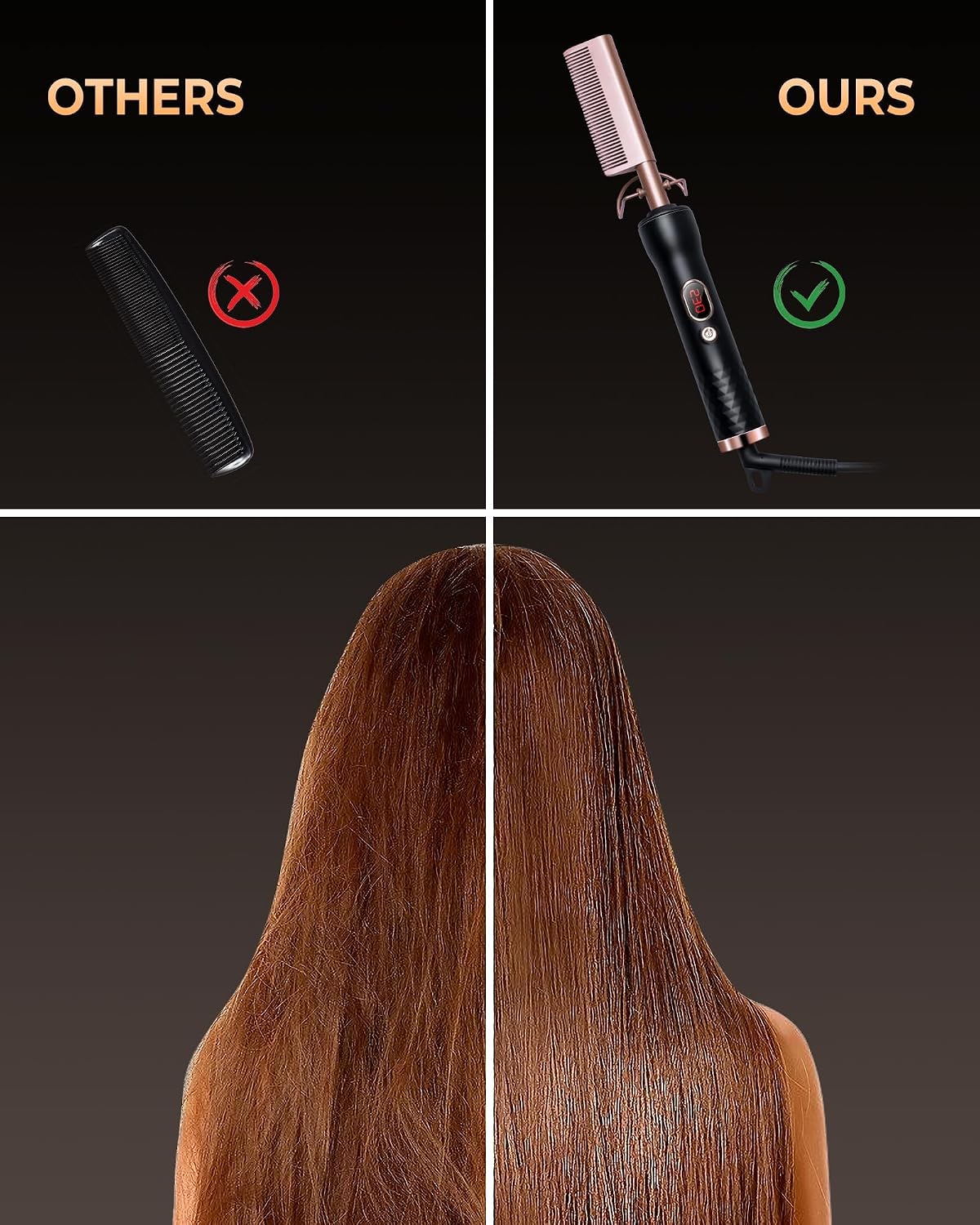 Detalle 2 de UKLISS Electric Hot Comb for Wigs 120–230℃