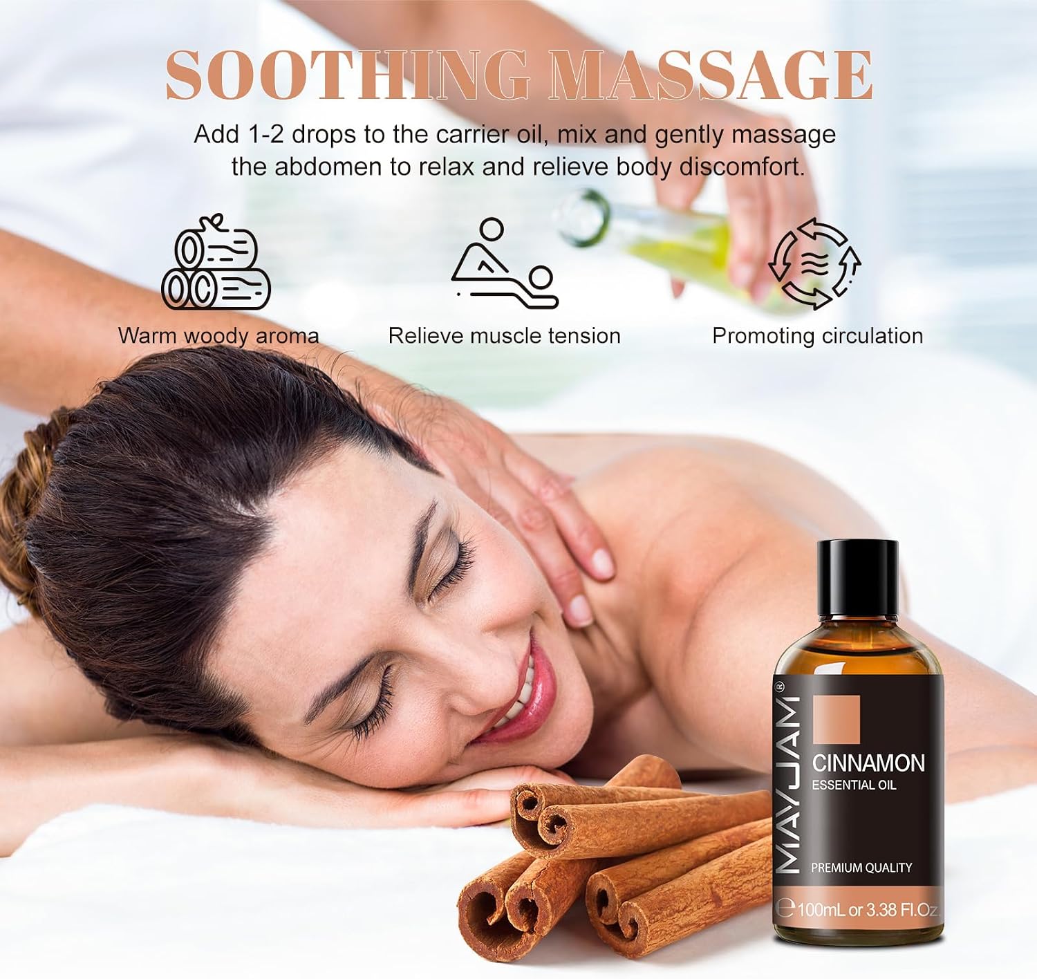 Thumbnail 4 de MAYJAM Cinnamon Essential Oil 100ml for Aromatherapy