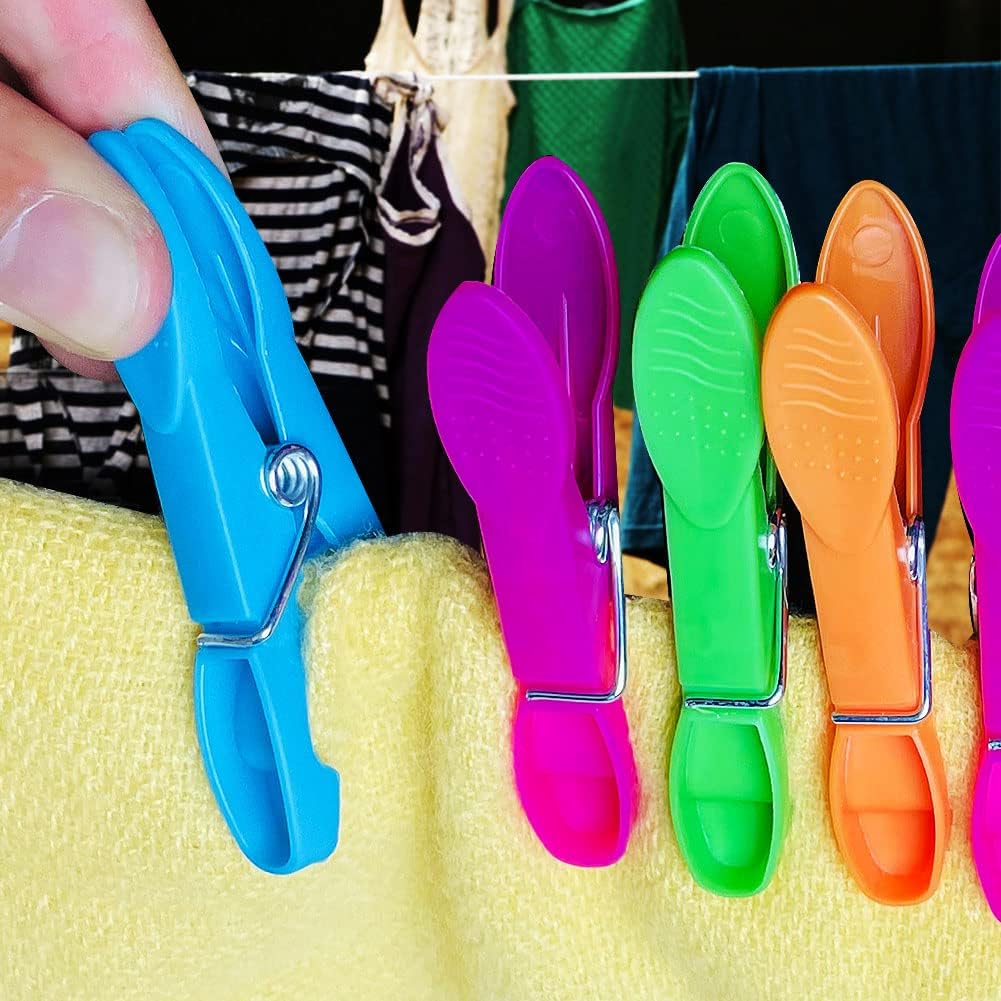 Thumbnail 4 de Clothes Pegs, 52-Pack with Durable Springs for Washing Line – 4 Colour Non-Slip Plastic Laundry Clips