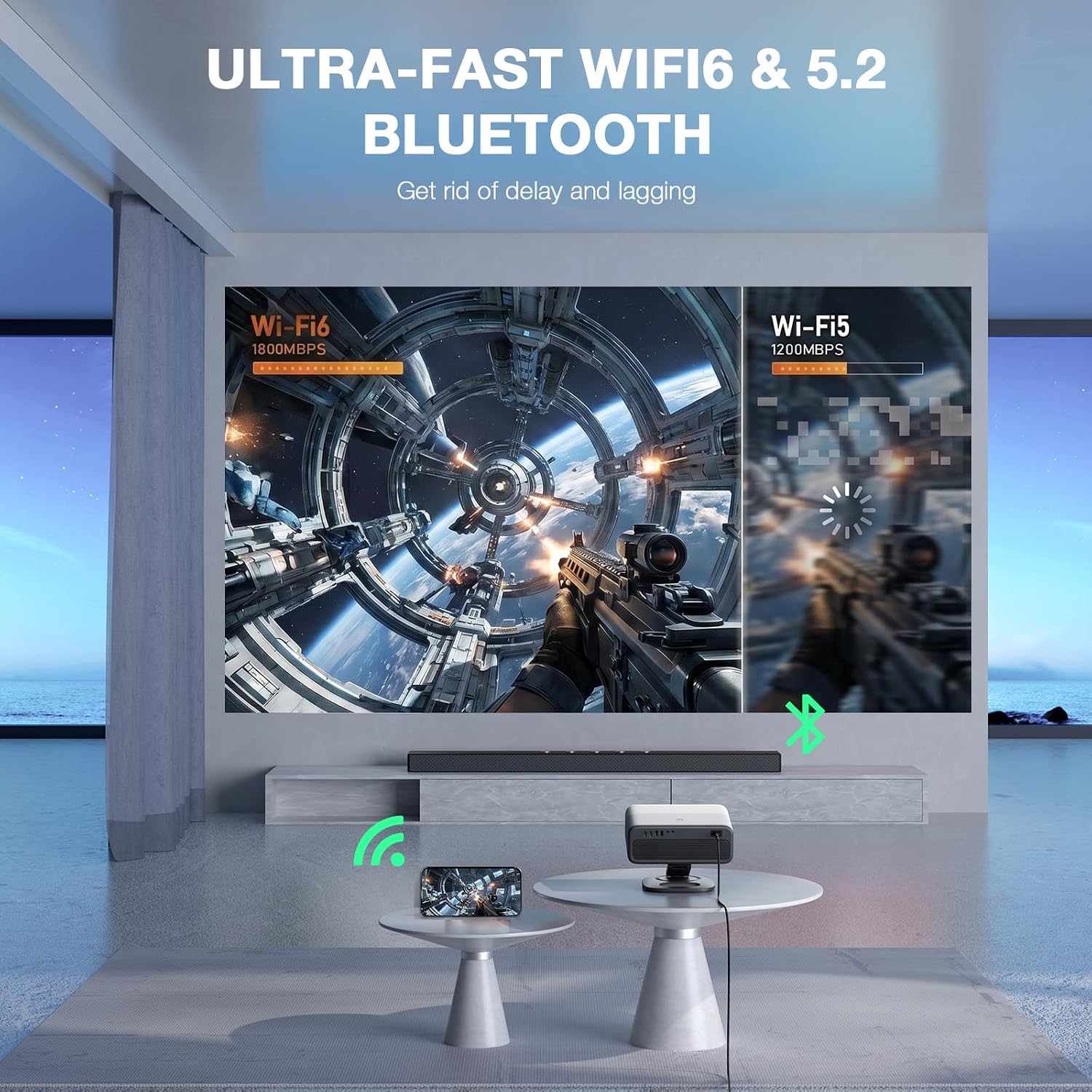Detalle de VISSPL Smart Projector with 4K Support