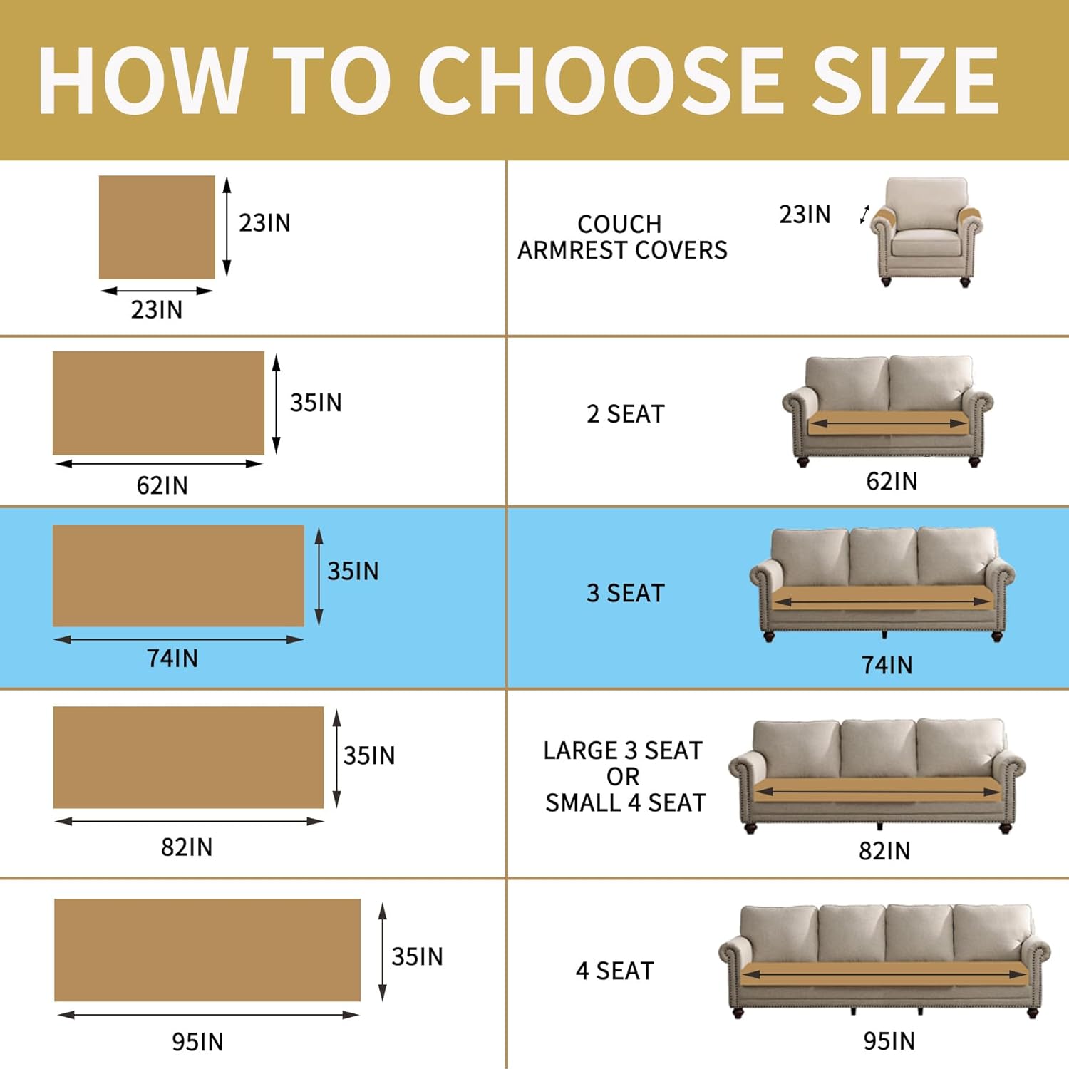 Thumbnail 4 de HAOMAIJIA Waterproof Couch Cover 35" x 74" 🛋