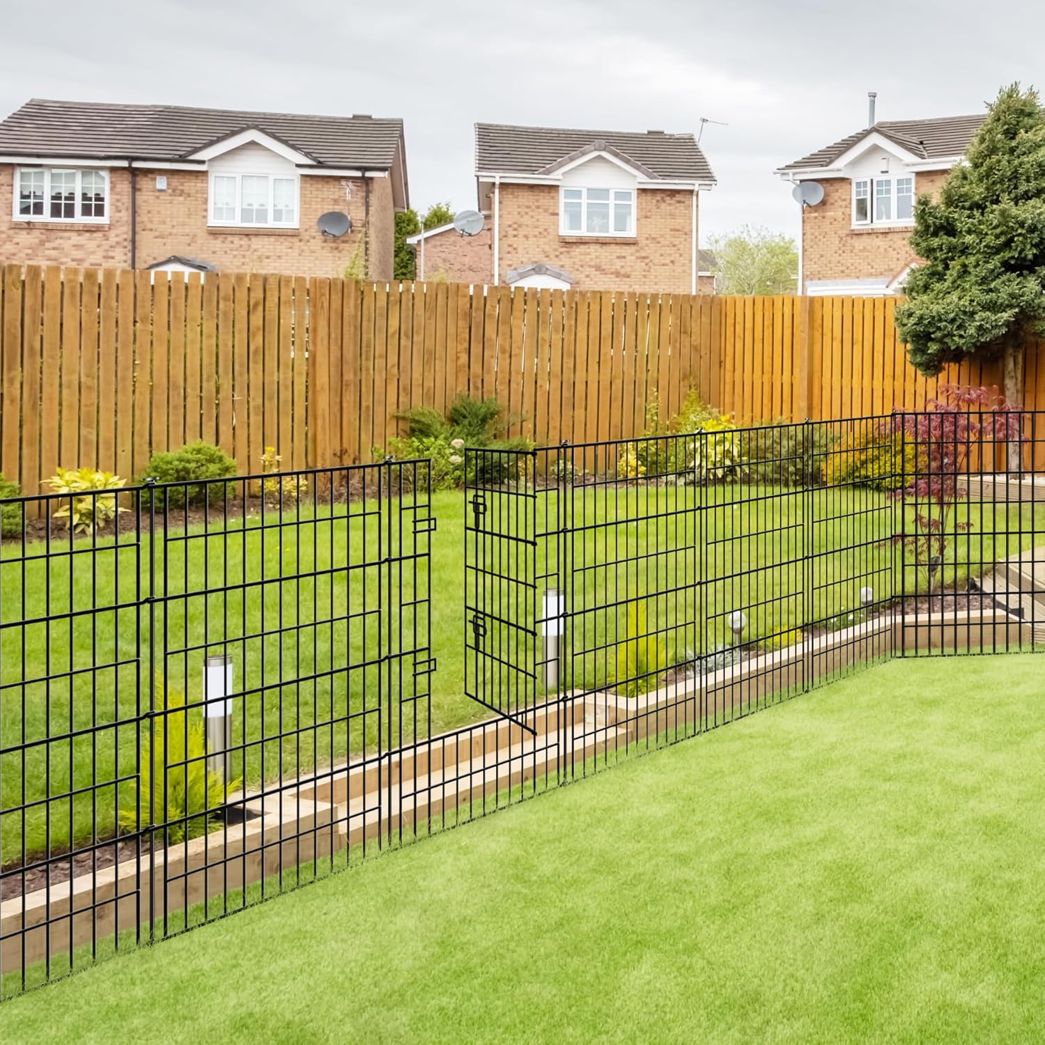 Thumbnail 5 de ARIFARO Dekorativer Gartenzaun 5-Paneel mit Tor – 3,5 m Gesamtlänge, 101 x 71 cm pro Panel