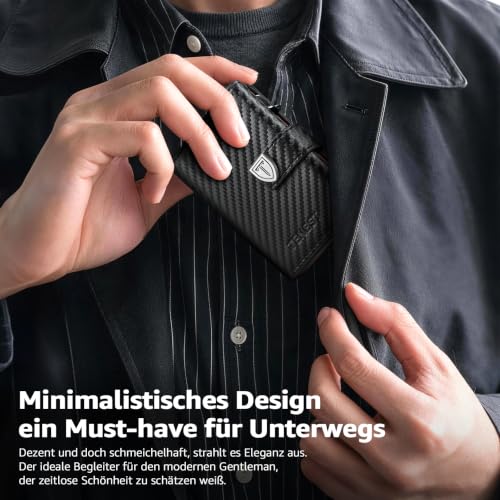 Thumbnail 6 de TENBST Herren-Geldbörse: schlankes Mikrofaser-Leder, RFID-Schutz und Geschenkbox